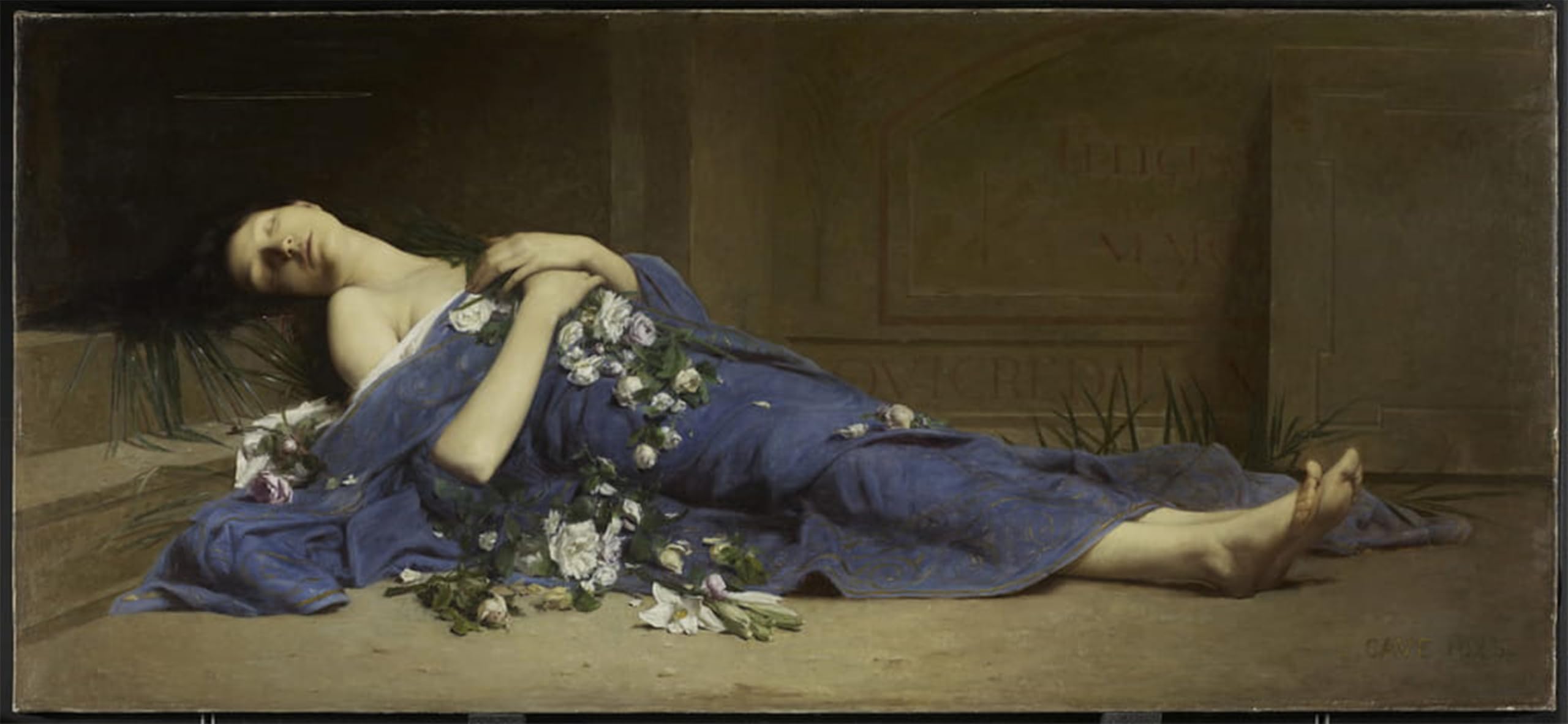 POSTERIIk Vintage Art Print Images Pictures Print Martyr in the Catacombs by Jules Cyrille Cave Modern Colour Posters for Office Home Decor 60x90cm