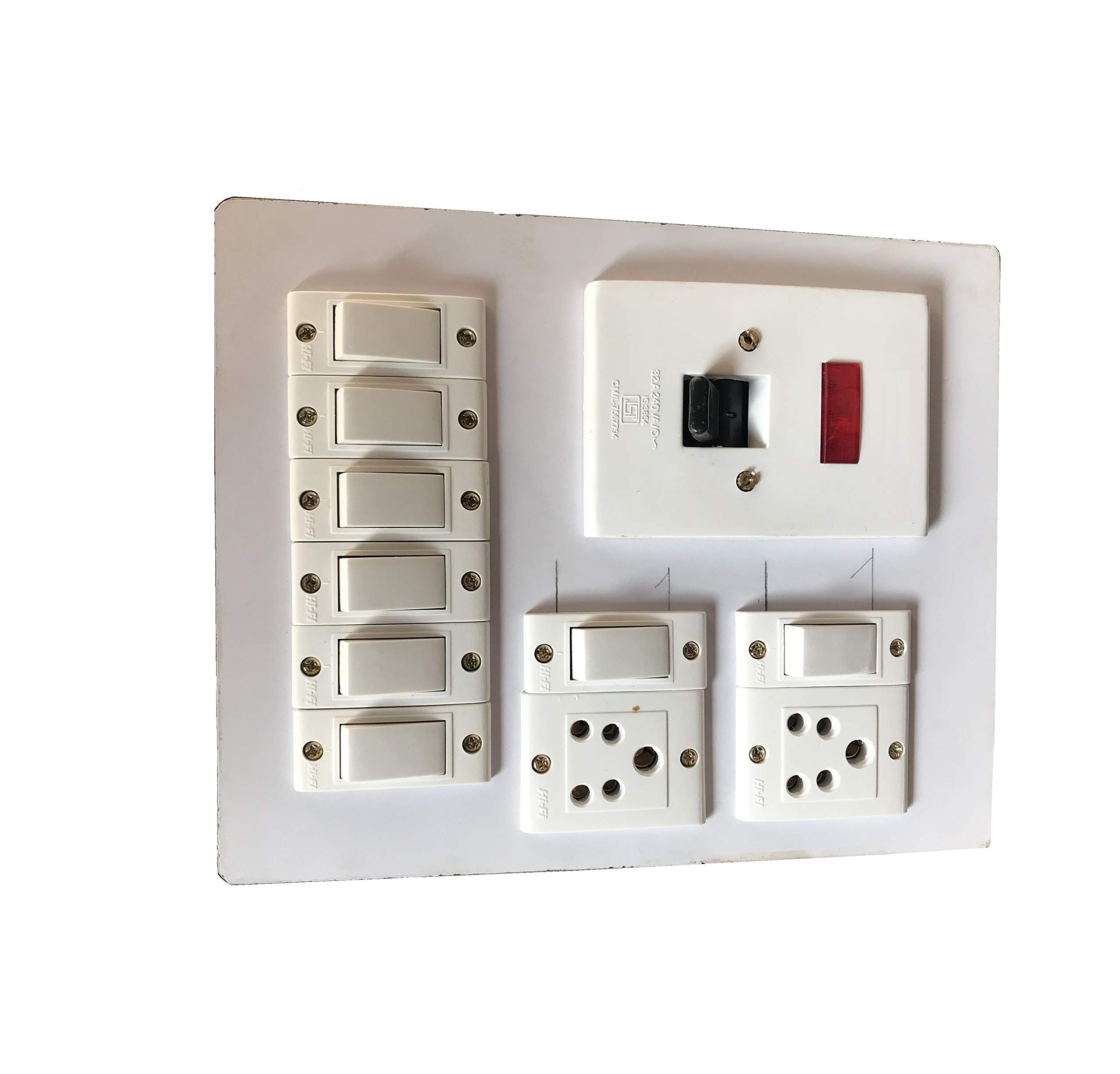 Electric Wooden Switch Board (8 Switches,2 Sockets,1 DP)-image-12