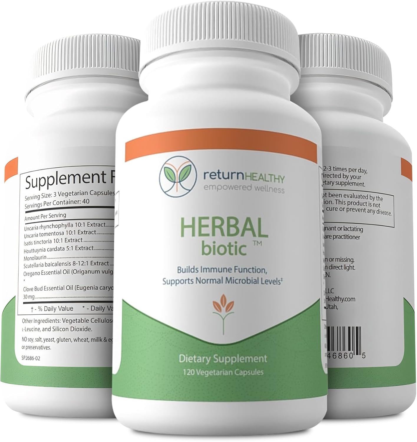 Herbal Biotic, Immune Support Vitamins, Natural Immune System Booster for Adults, Immune Support Supplement Enriched with Cat’s Claw for Probiotic Balance, Digestive Health, 120 Vegan Capsules - Image 9