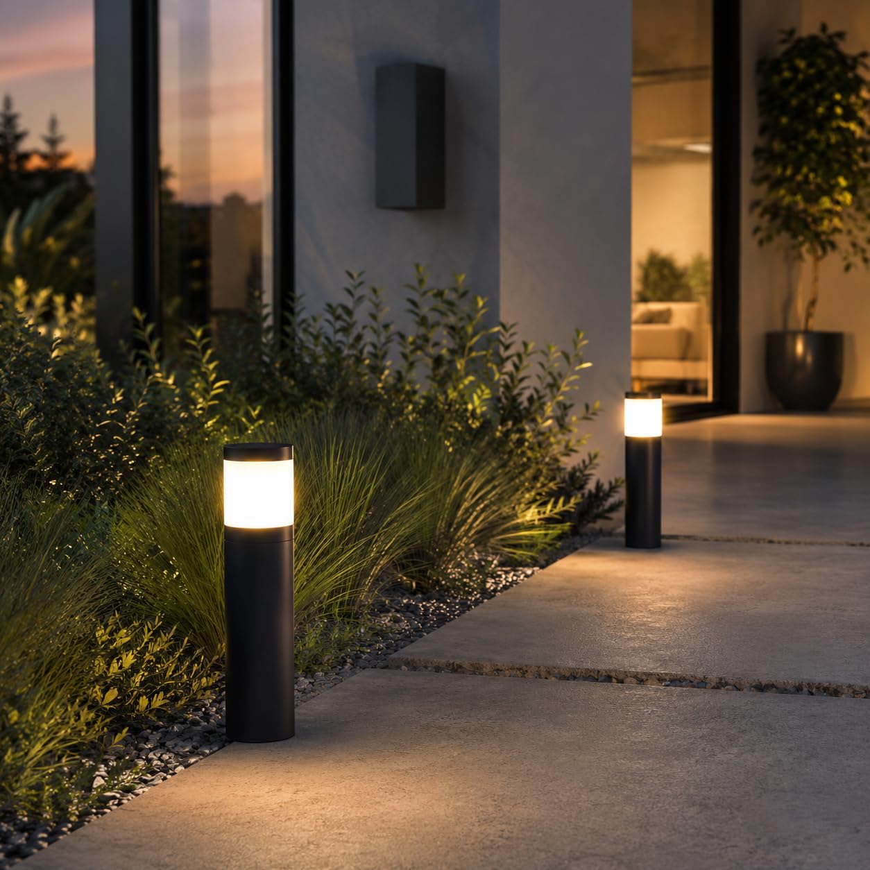 Ikona Lámpara de Jardín Exterior, Negro, LED SMD 7W | Aluminio, 3000 K/4000 K, IP65, Ideal para Jardines y Terrazas