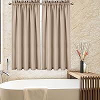 Vista 16 de CAROMIO - Cortina para cocina, cortina texturizada, cortinas para ventana de baño, varios tamaños