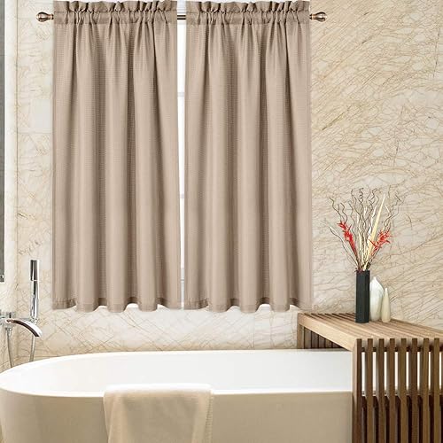 Miniatura 16 de CAROMIO - Cortina para cocina, cortina texturizada, cortinas para ventana de baño, varios tamaños