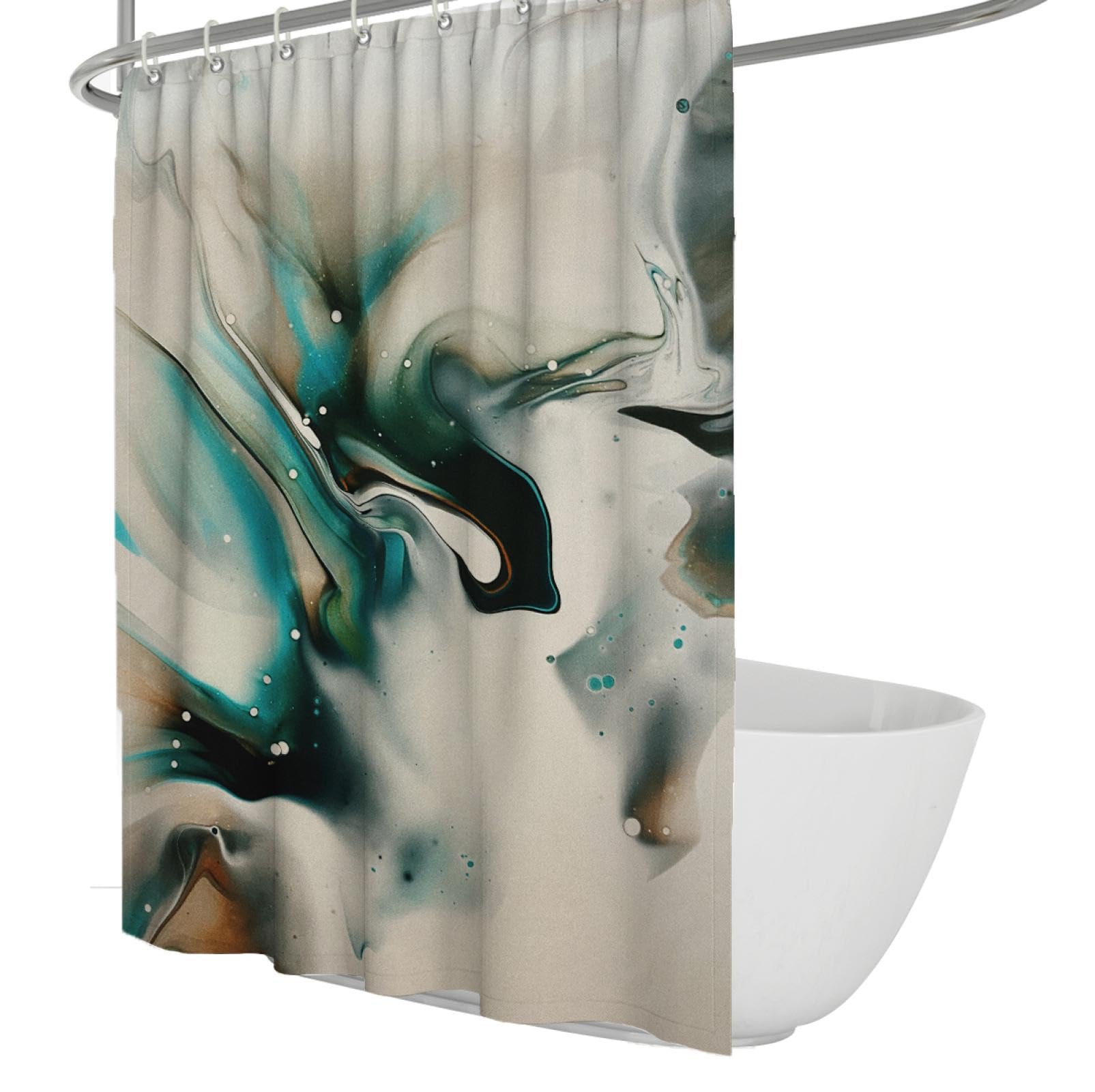 Set di tende per doccia in marmo astratto con texture oro motivo grigio