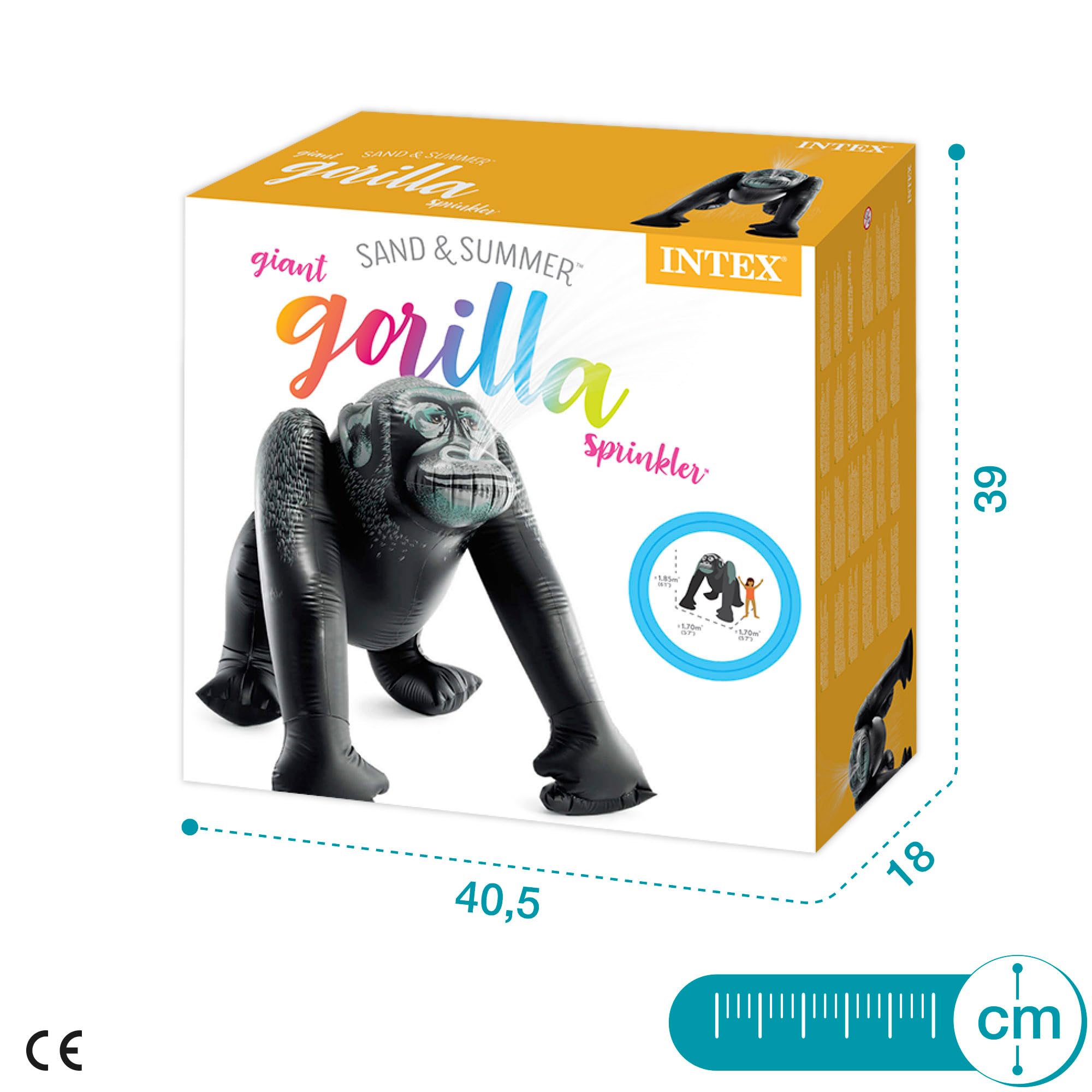 【新品未開封】INTEX 巨大ゴリラスプリンクラー Intex Giant Gorilla With Sprinkler refurbished Black | Swiminn