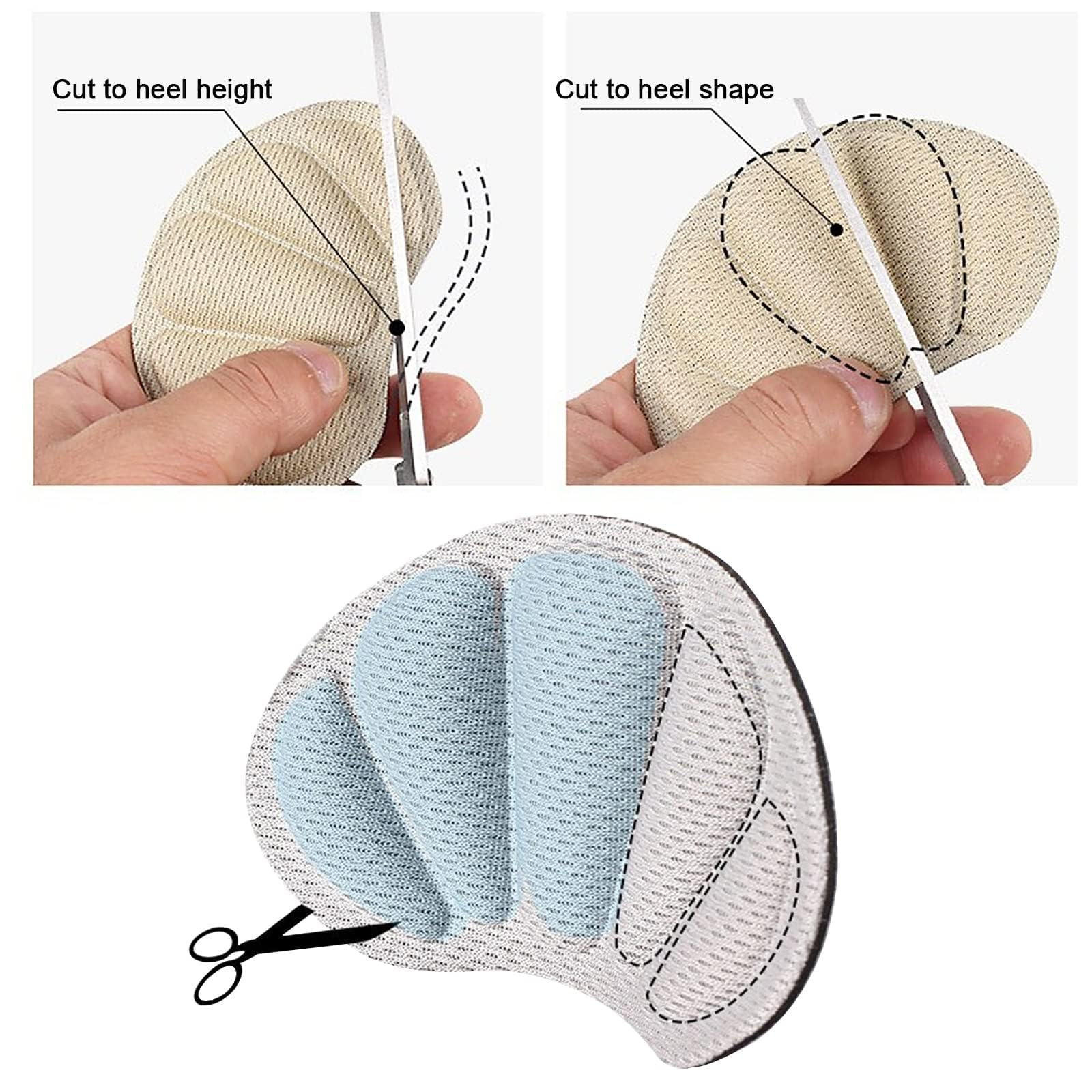 8 Pares Almohadillas para Talón, Almohadillas Autoadhesivas Antirrozadura, Evitan que los Talones Rocen y Resbalen, Ajustador de Talla, Rellenos para Zapatos Demasiado Grandes para Hombres y Mujeres