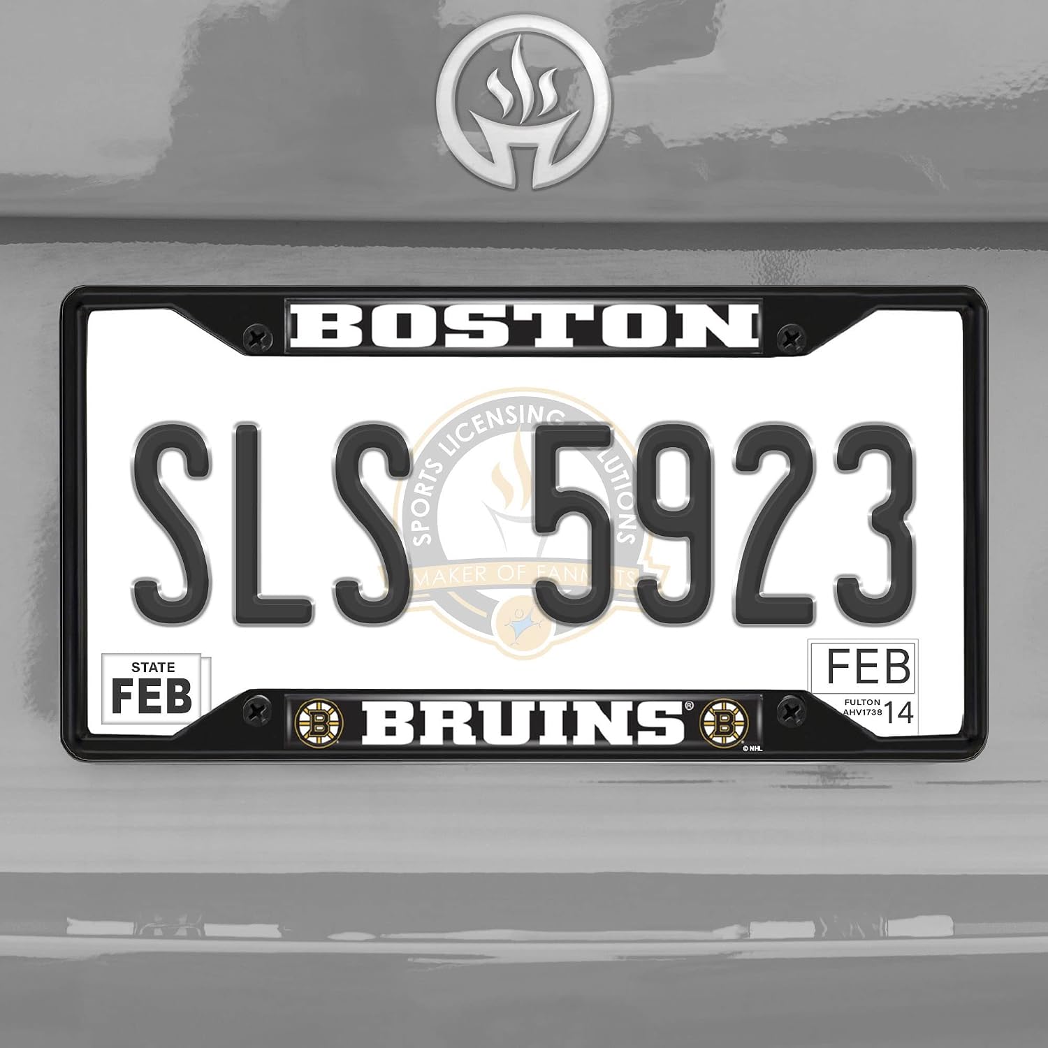 FANMATS 31378 Boston Bruins Metal License Plate Frame Black Finish