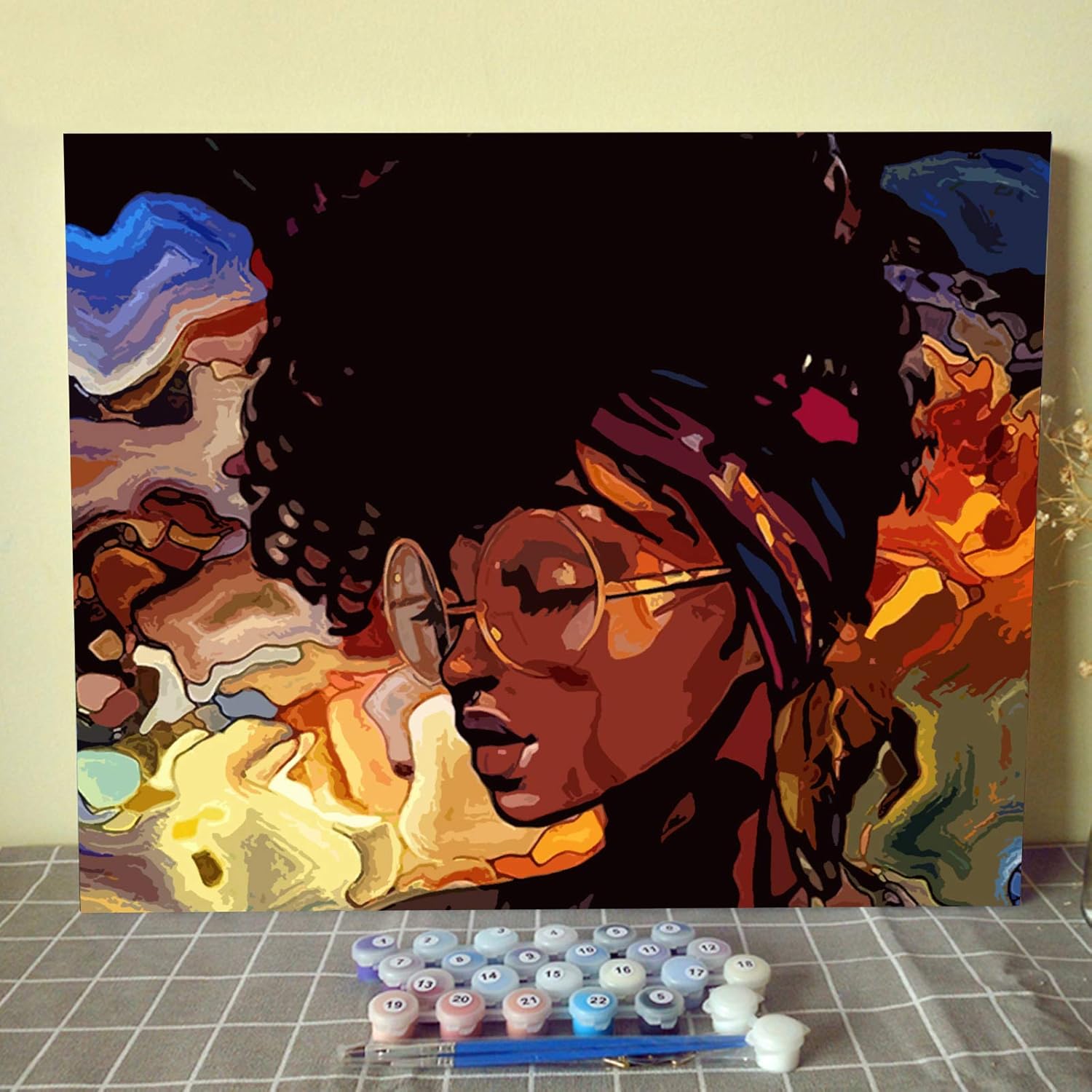 Paint by Number African American DIY Acrylic Painting Paint