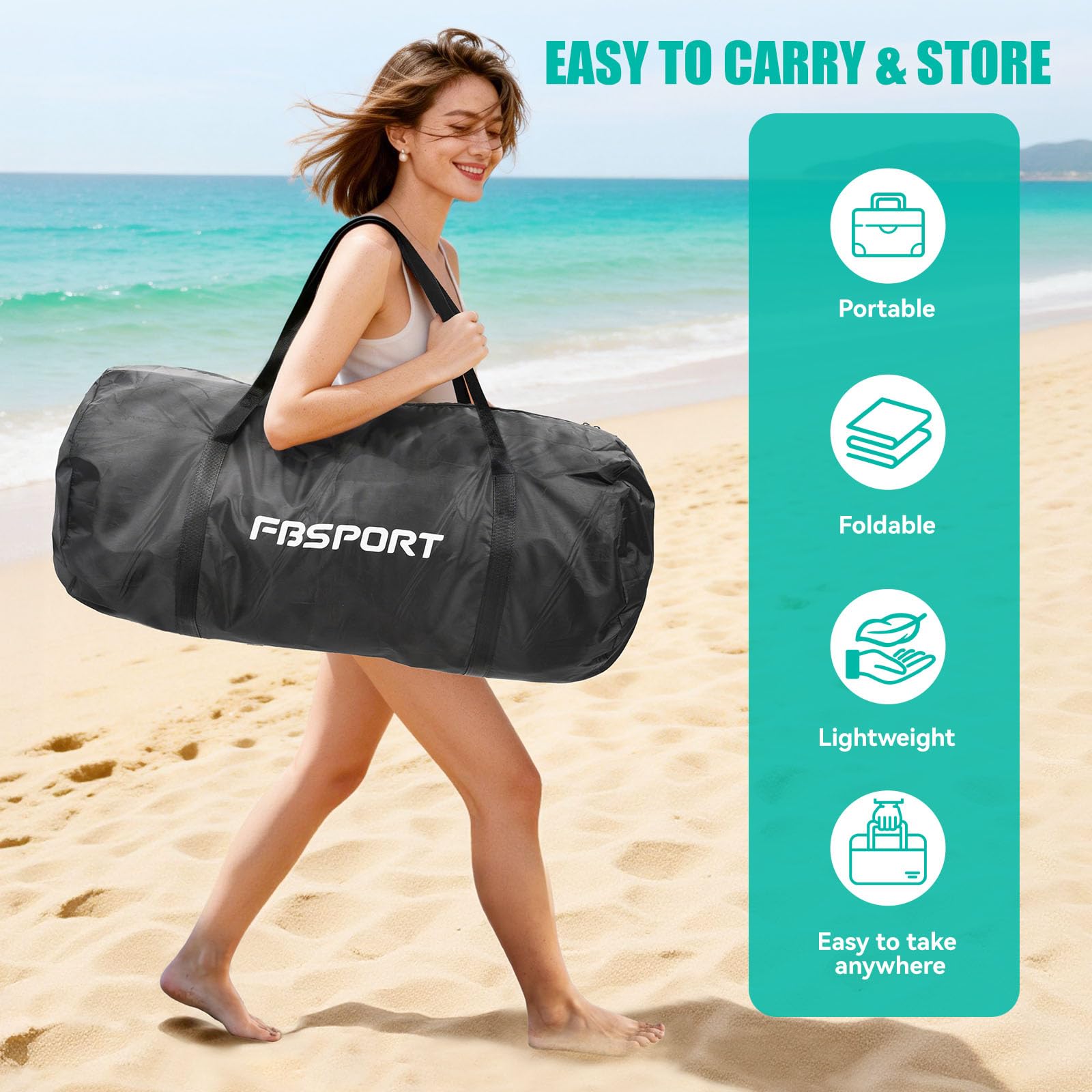 FBSPORT Piattaforma Galleggiante Gonfiabile - Isola d’Acqua per Più Persone, Tappeto Gonfiabile con Superficie Antiscivolo e Borsa, Dock Gonfiabile per Mare, Piscina e Lago