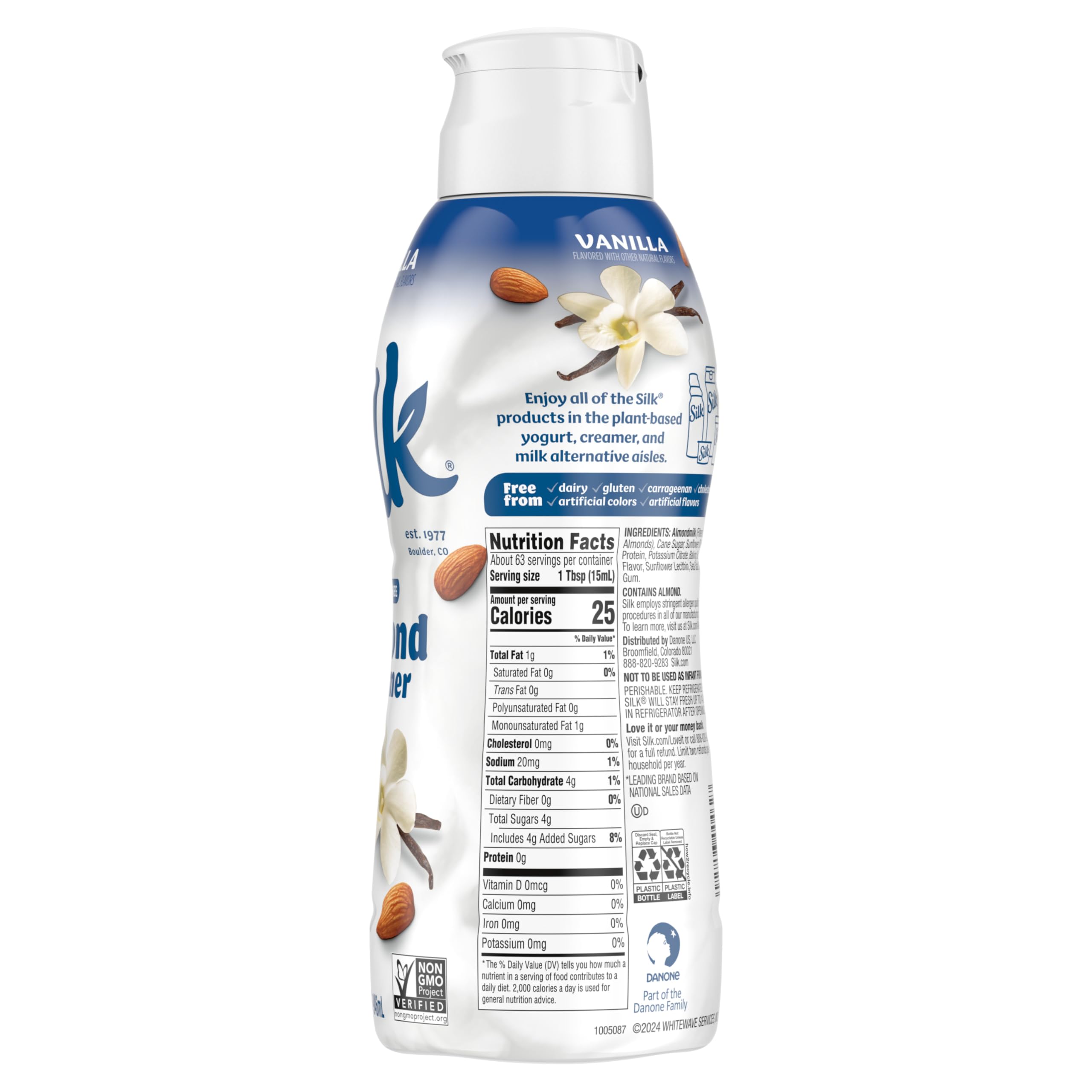 Silk Vanilla Almond Creamer Gluten-Free Non-GMO Project Verified 1 Quart — view 10