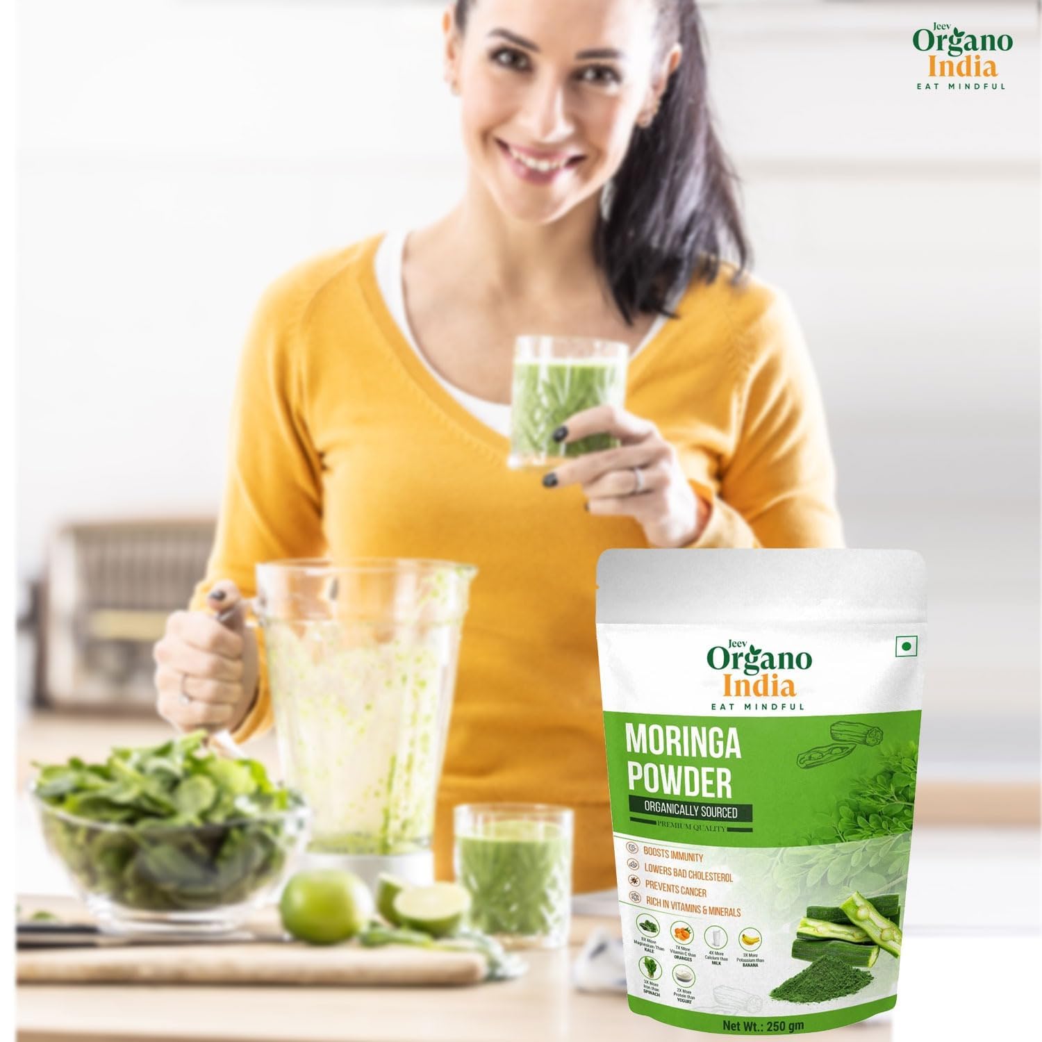 Moringa Leaves Powder | Moringa leaf powder | Immunity Booster | Energy with Minerals | Digestion | Jaljeera Flavour | 250g | Pack of 1 — Amazon image 2