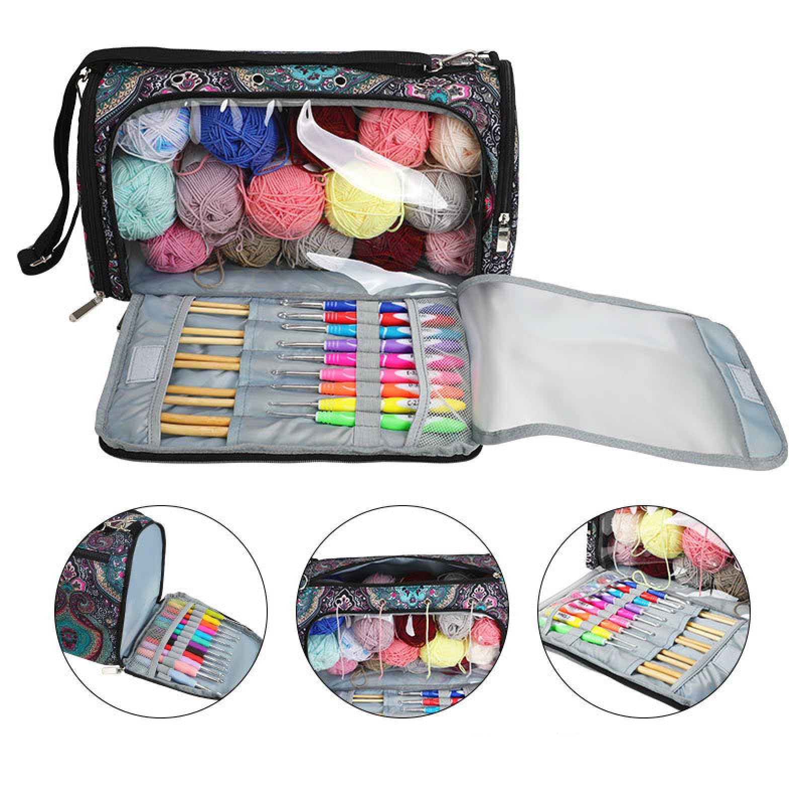 Borsa per filati, organizer per filati, custodia in lana, borsa a maglia, custodia per filati, Borsa per Ricamo in Tessuto Oxford Resistente per Maglieria