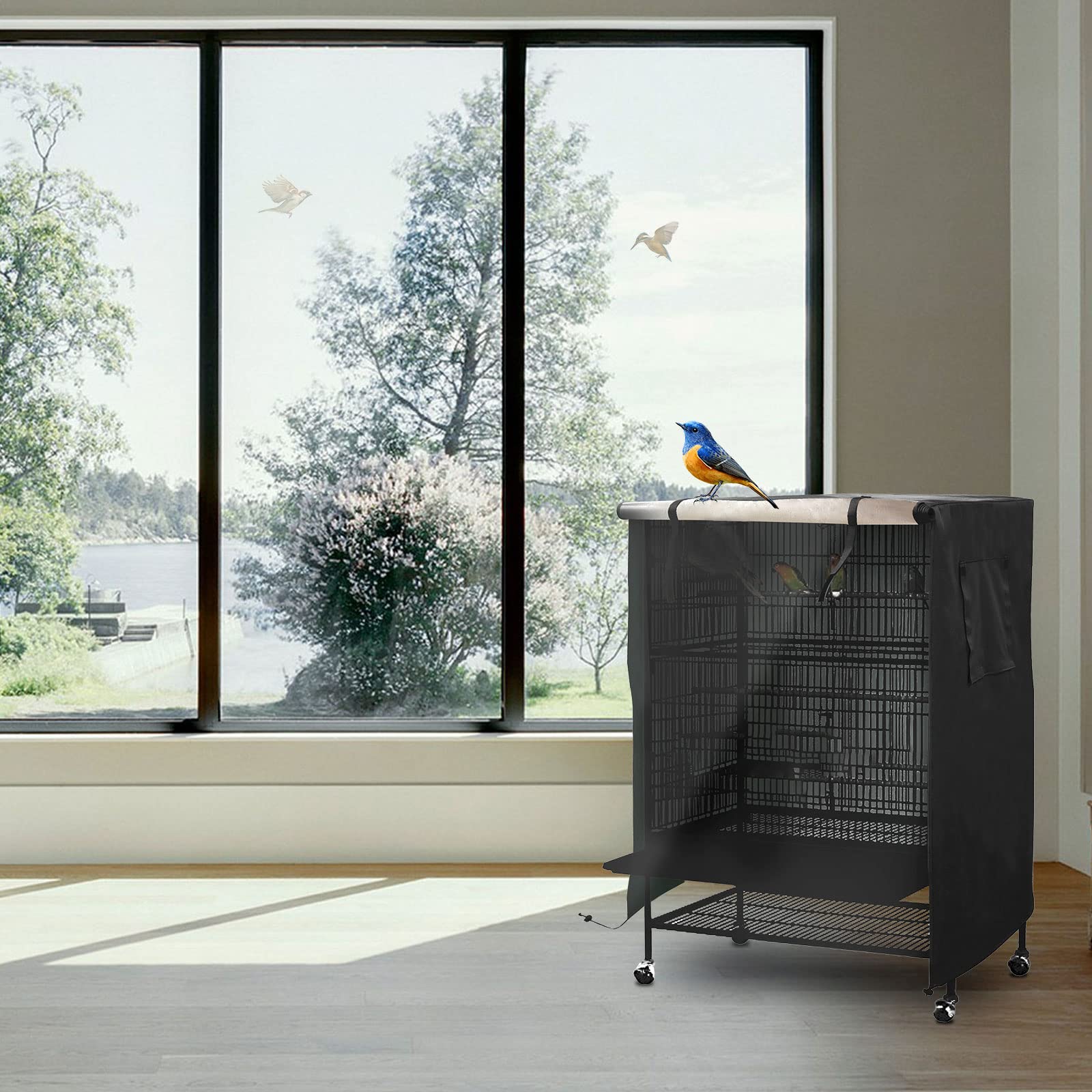 Housse de cage à oiseaux imperméable et solaire pour perroquet, extra large, fournitures pour animaux domestiques, housses de cage à oiseaux pour perruches, perruches, aras, 130 x 96 x 59