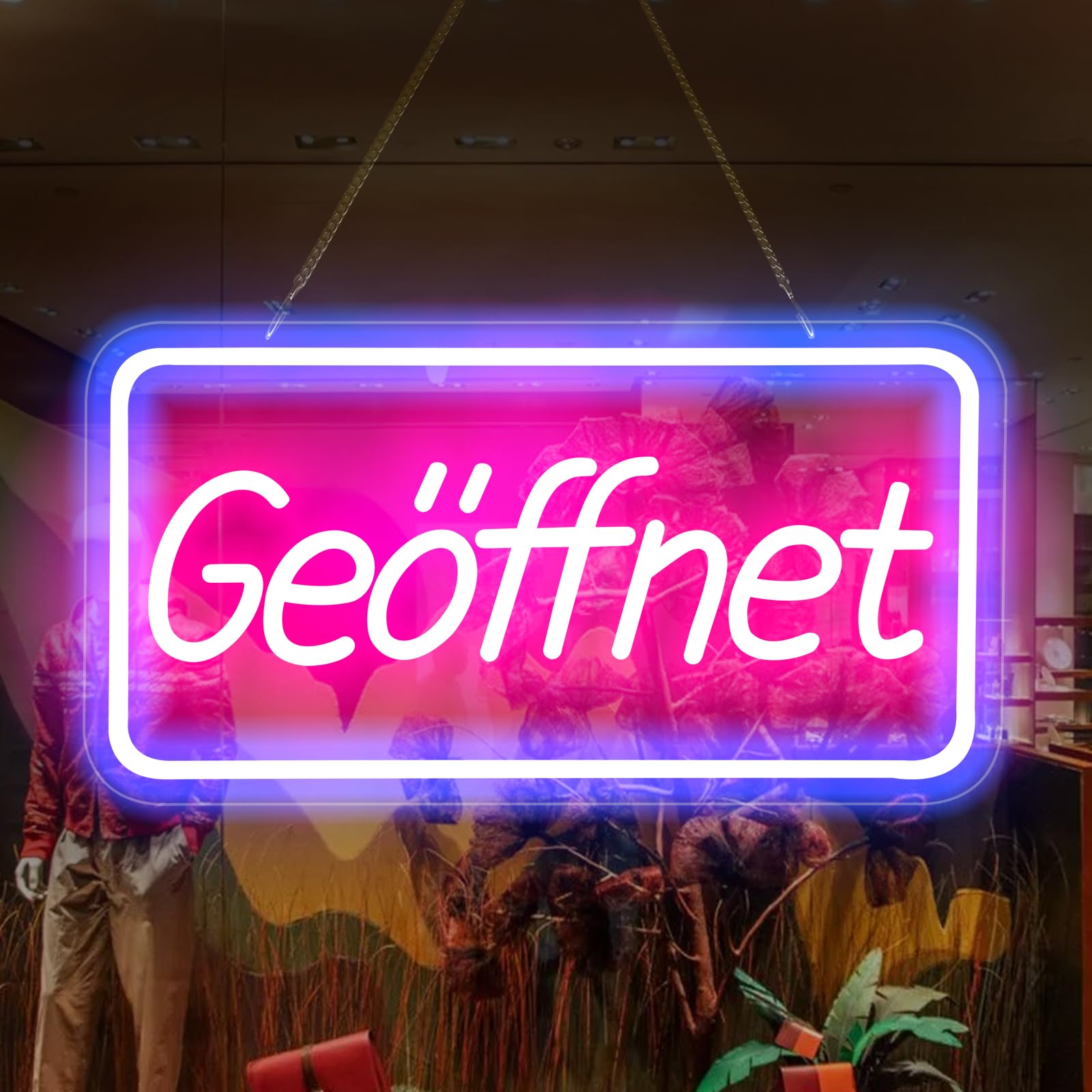 Rdutuok LED-Neonschilder für Geschäft,LED Schild Leuchtschild GEÖFFNET,42 x 22 cm,OPEN Leuchtreklamen Elektrisches Display für Laden, Restaurant, Einzelhandel (GEÖFFNET, Horizontal)