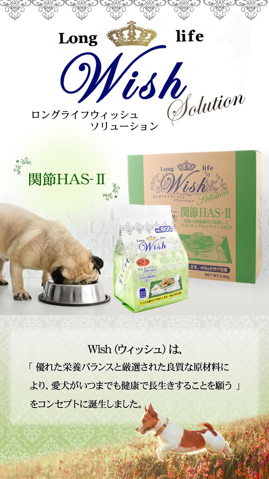 WISH 関節HAS-II 5.4キロ Amazon.co.jp: ウィッシュ ドッグフード 関節HAS‐II おなかの