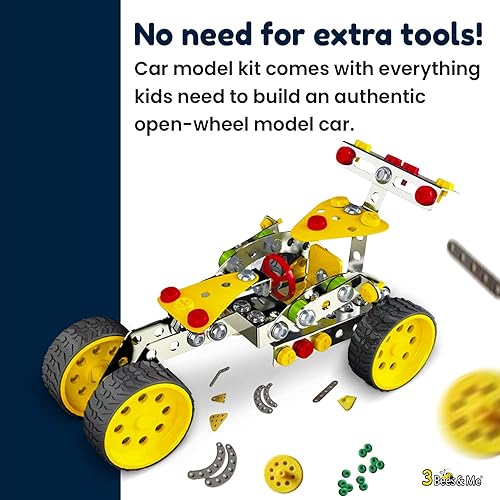 Miniatura 4 de 3 Bees & Me STEM - Kit de juguete de construcción de automóviles | Proyecto educativo de metal para niños y niñas de 8 a 11 años (de 6 a 7 años con
