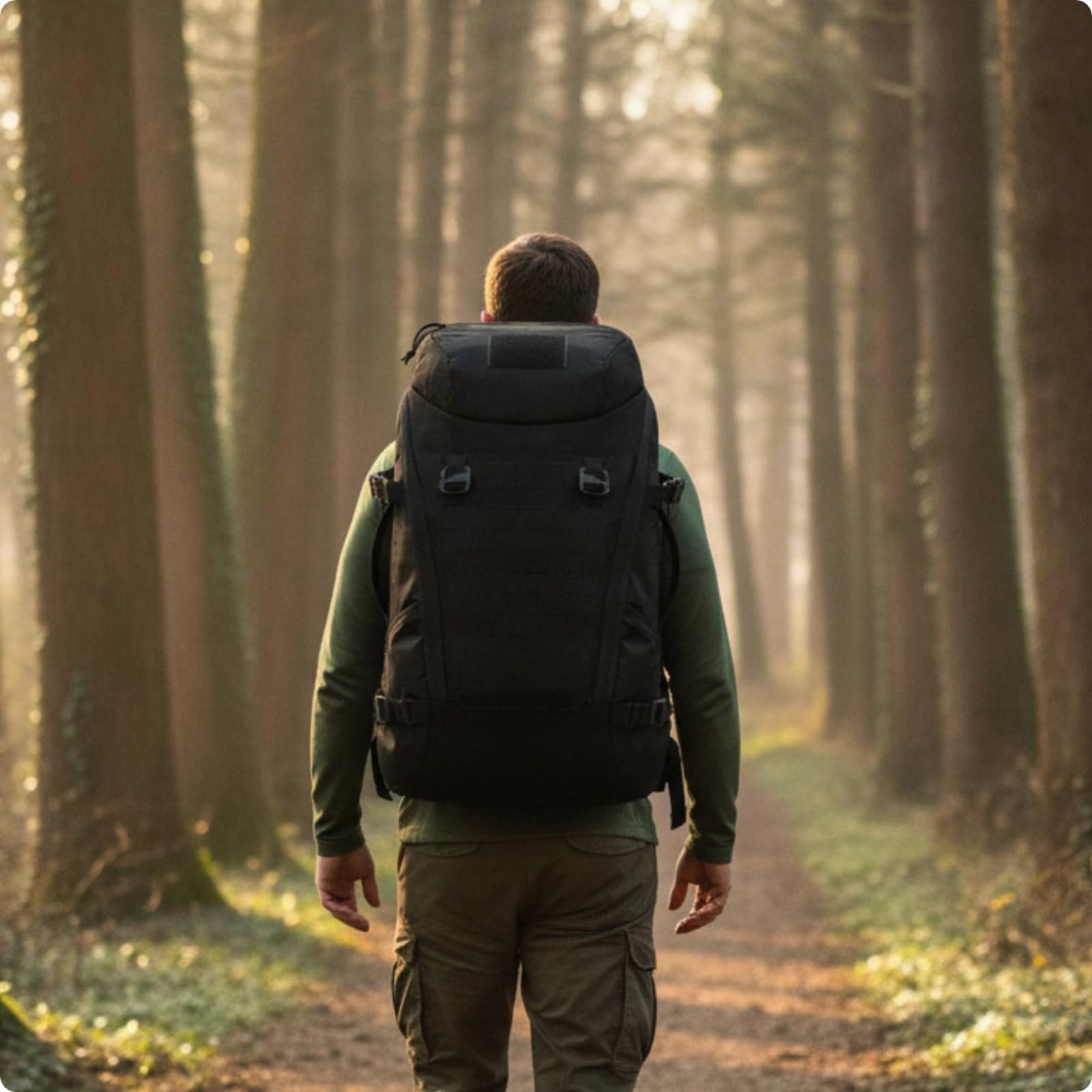 Zaino con Spallacci Imbottiti Ergonomico Zaino da Trekking Confortevole Borsa per Viaggiatori, Campeggio, Array, Grigio