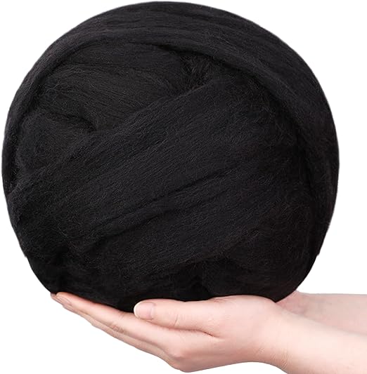 Wool Roving Bulk - 8.82oz/250g Super Wool Chunky Yarn, Wool Roving Top for Needle Felting, Soft Felting Wool Supplies for Hand Spinning, Felting, Blending, Weaving and DIY Craft