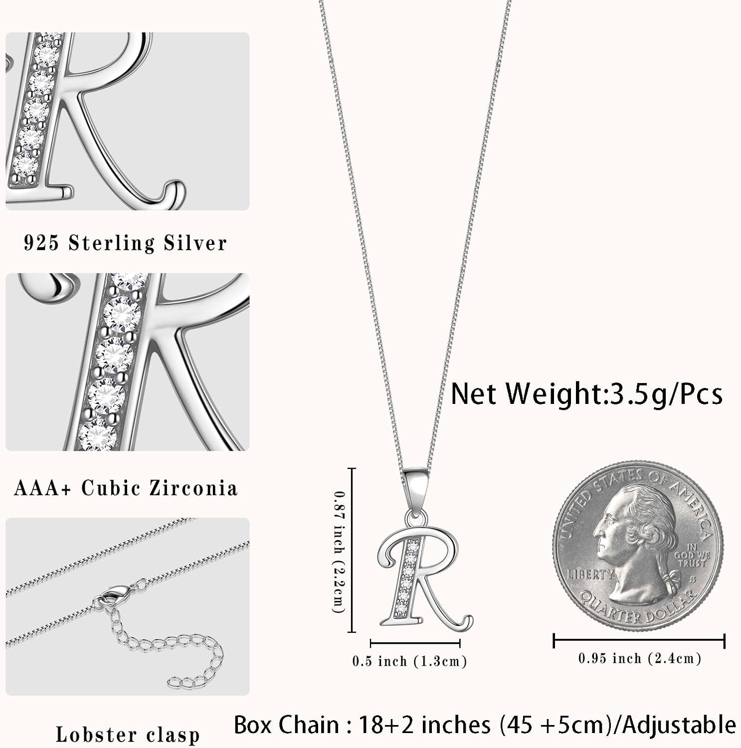 Aurora Tears Letter Necklace Initial 925 Sterling Silver Alphabet Pendant Crystal Name Gift Women Cubic Zirconia Jewelry - Image 2