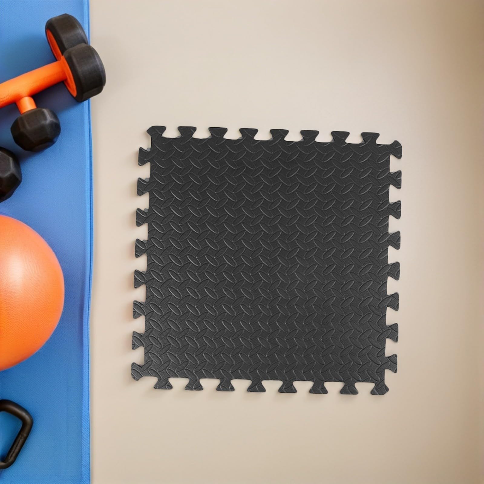 Toyvian 16 Piezas Tapetes de Rompecabezas para Gimnasio Suelo Alfombrillas de Gimnasio Forma de Puzle Eva Negras Entrelazadas y Articulaciones Hogar y Entrenamiento