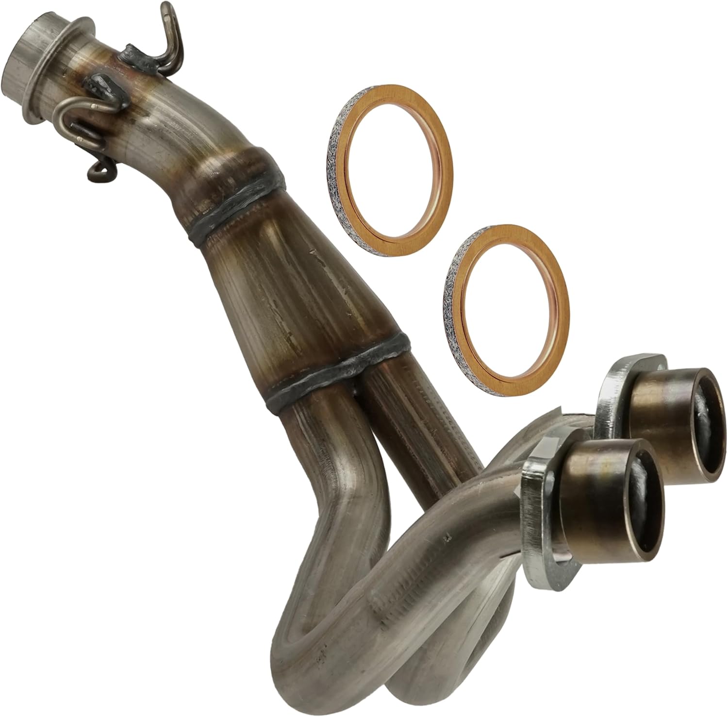 Caltric 5B4-E4611-00-00 3YF-14613-01-00 5Y1-14613-00-00 Exhaust Pipe with Gaskets Compatible with Yamaha