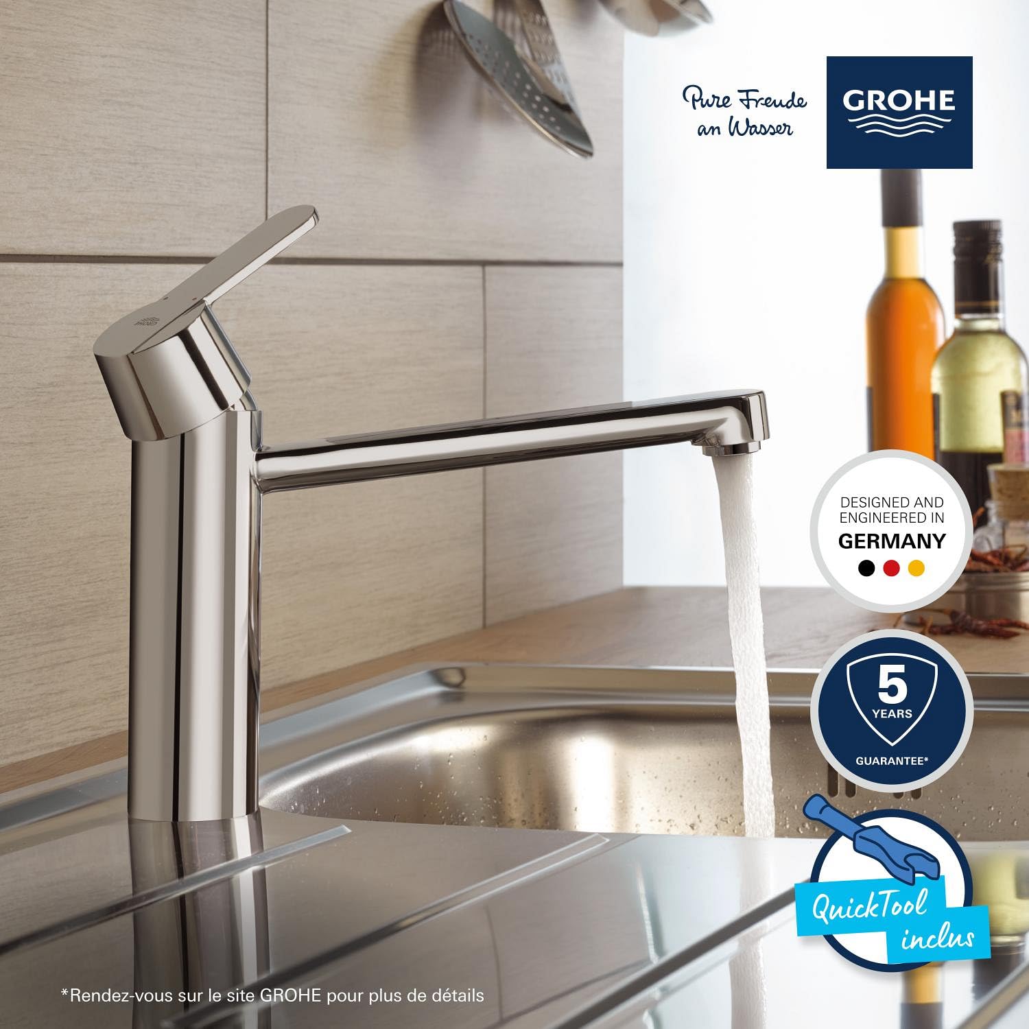 GROHE Get Mitigeur Cuisine Monocommande, Chromé, 30196000 (Import Allemagne)
