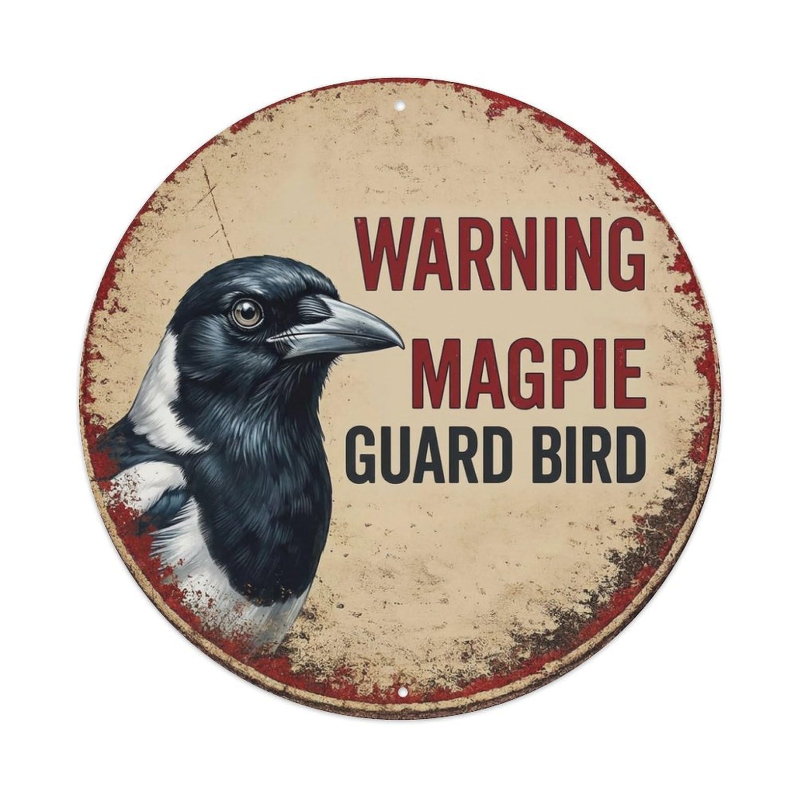 Tgrcjimh Style Metal Tin Sign Vintage Warning Magpie