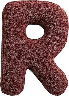Vgvgaj Almohada de peluche con letras cojín decorativo suave en forma de letra inicial de la A a la Z 38x30cm cojín decora...