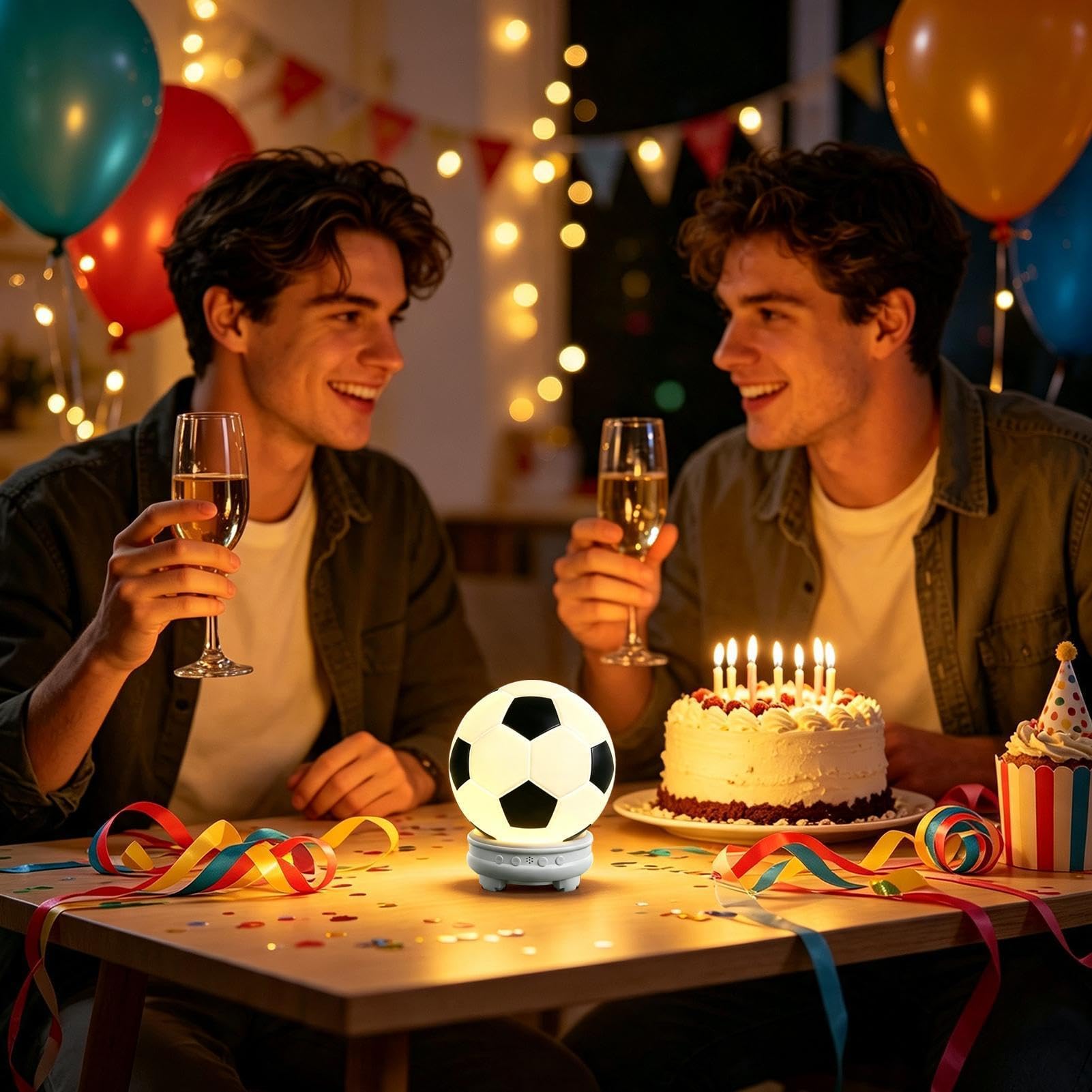 Altoparlanti Wireless Portatili Lampada Notturna Sportiva a Forma di | Diffusore per Feste per di calcio camera da soggiorno ufficio