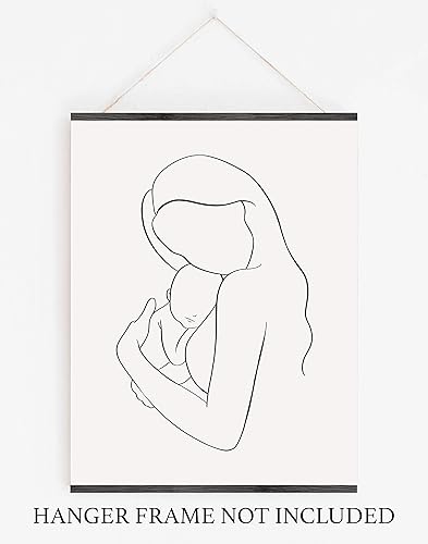 Miniatura 7 de Mother and Infant Child Nursery Wall Art | 11x14 UNFRAMED Black and White Minimalist Nordic Print | Mama and Baby Modern Scandinavian Home Decor