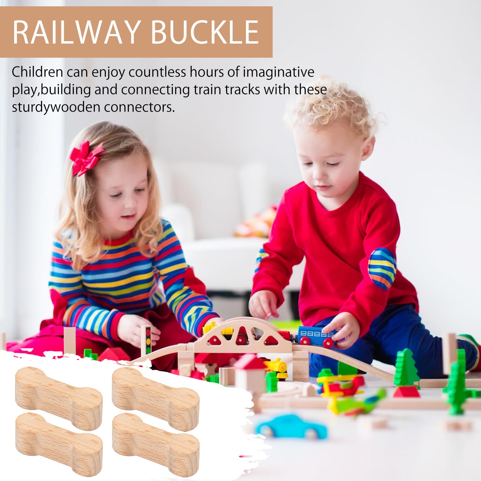 10 Conectores De Vía De Hueso De Perro De Madera Adaptador De Vía De Tren De Madera Piezas De Conector Juego De Tren De Juguete para Adolescentes para Hacer Vías De Juego de Conectores universales