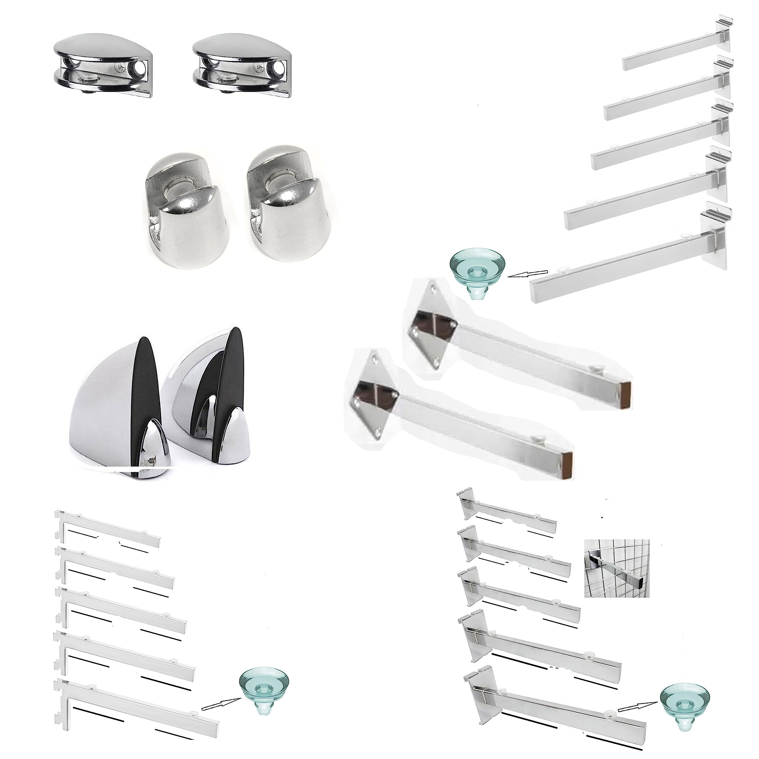 Shelf Support Brackets Glass Support Bracket Small Shelves Support Glass Bracket in Chrome Brackets (2 X 25CM Upright Bracket)