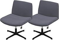 Vista 13 de Dimatic Fundas para Silla de Oficina sin Brazos Criss Cross Funda Ancha para Silla de Escritorio Funda Deslizable Elástica de Jacquard Silla Beige