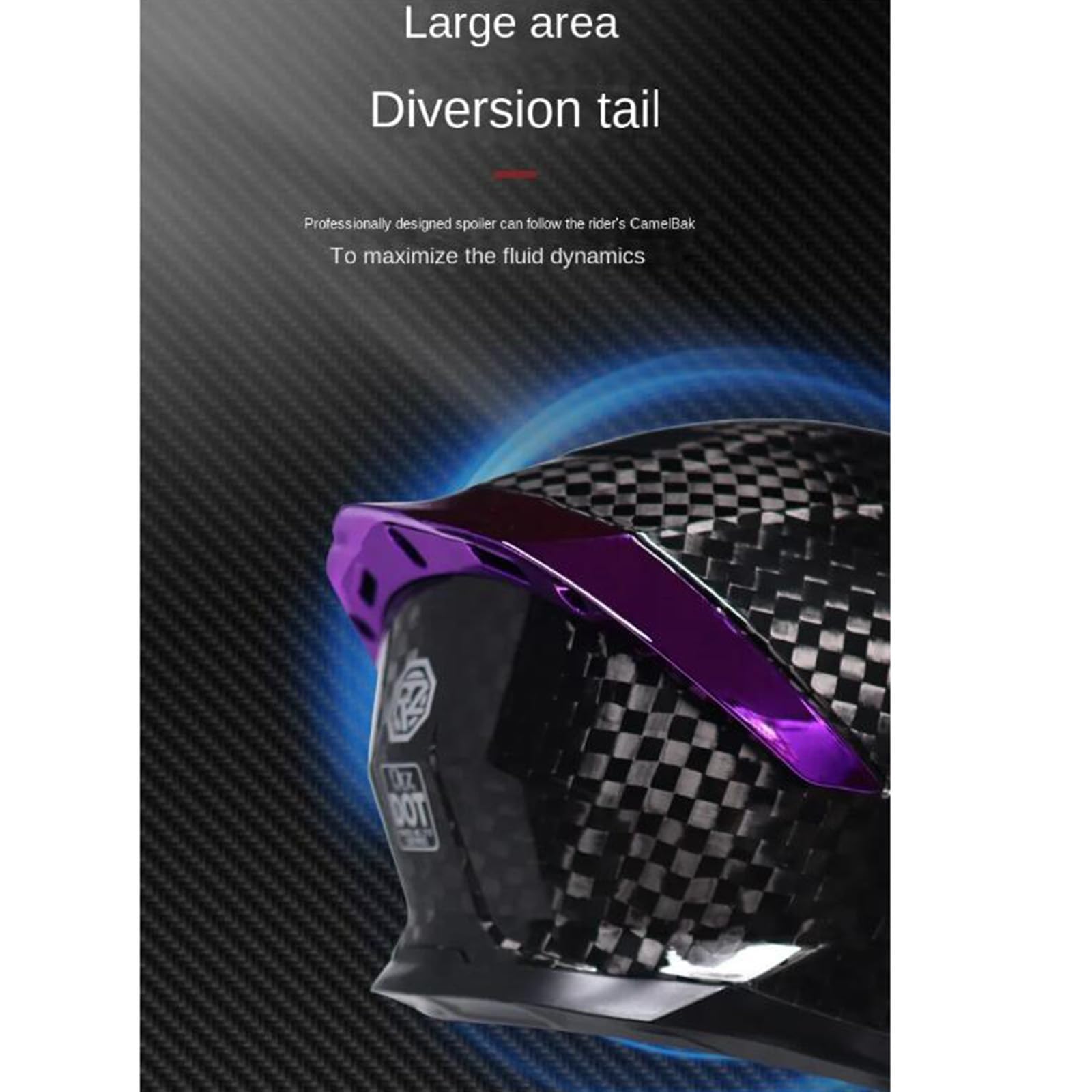 Casco Moto in Fibra di Carbonio, Casco Moto Integrale con Ala Posteriore, Casco Moto da Strada omologato DOT/ECE per Uomo Donna