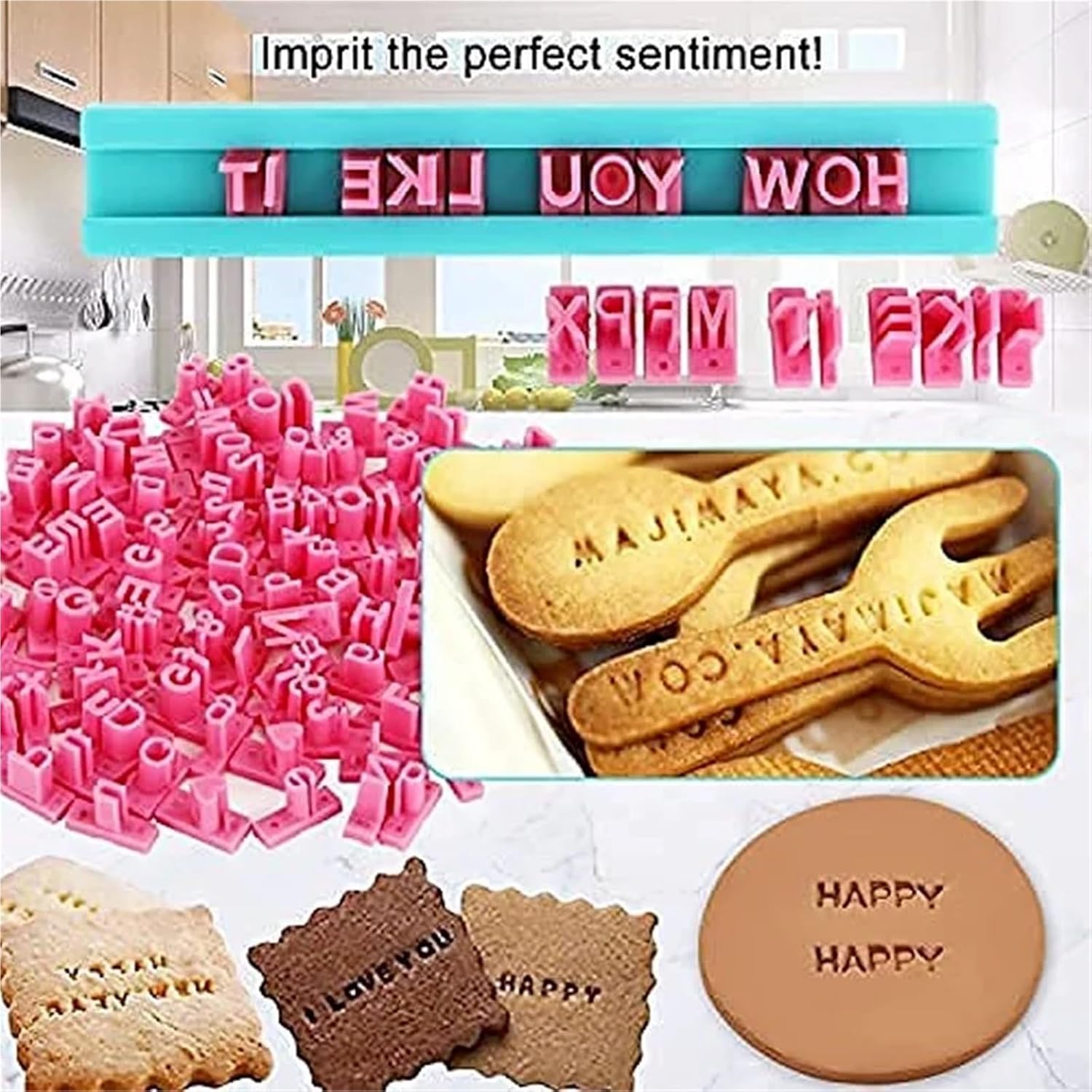 Number Letters Cookie Stamp Mold 8 Set Letter Number Molds - Embossing Printing Tool For DIY Cookie Cake Baking