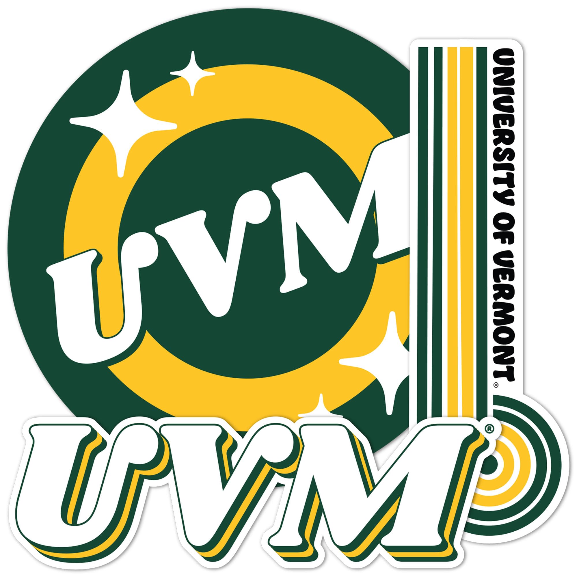 Desert Cactus University of Vermont Stickers UVM Catamounts Vinyl Decals Laptop Water Bottle Car Scrapbook Sheet (70s 4inch)