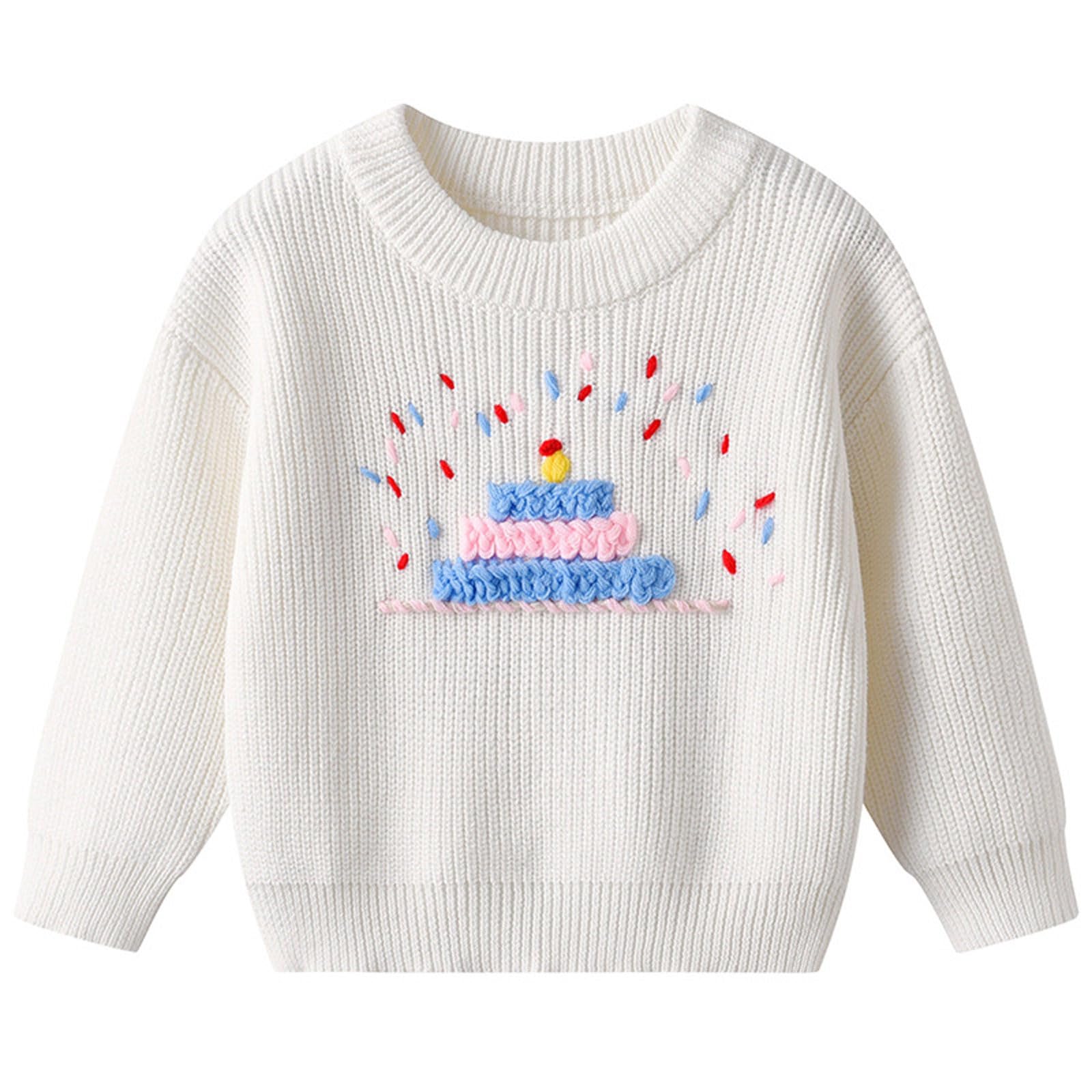 Maglione Bambina 6 Anni,Maglione Invernale Per Bambine Lavorato A Maglia Con Motivo Floreale Ricamato A Mano In Morbido Filato Per Neonati E Bambini Per Feste Di Compleanno Casual Caldo E Accogliente