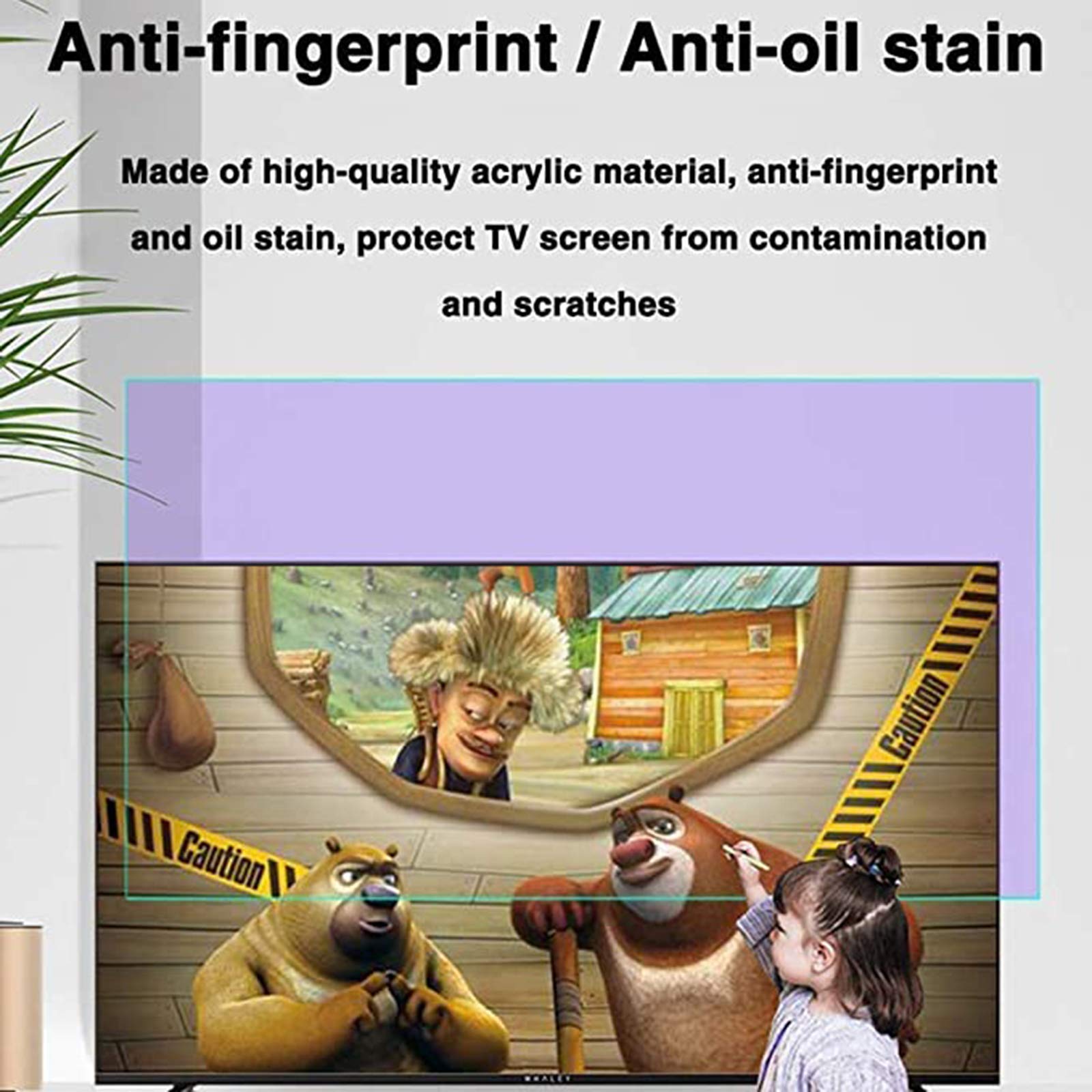 Protezione Per Schermo TV 32-65 Pollici, Filtro Anti-Luce Blu Pannello Di Protezione Dello Schermo Antiriflesso Allevia L'affaticamento Degli Occhi Per LCD / LED / OLED E QLED HDTV,48" (1056*596)