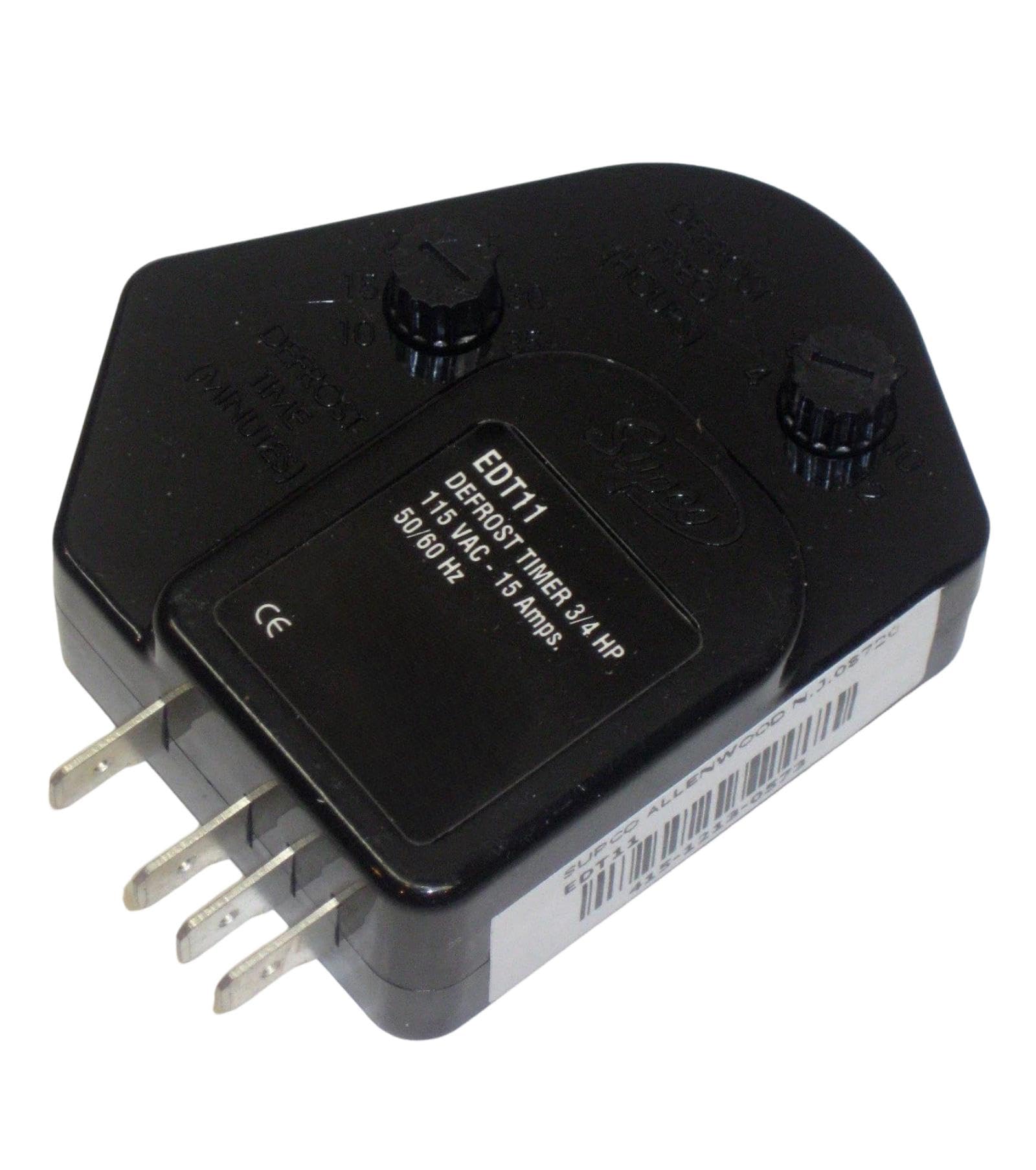 EDT11 Refrigerator Defrost Timer for SUPCO Refrigerator, 115 VAC 15 Amp, Fridge Defrost Timer Suitable for Fridge in Living Rooms or Kitchens, Adjustable defrost Frequency 4 to 12 Hours