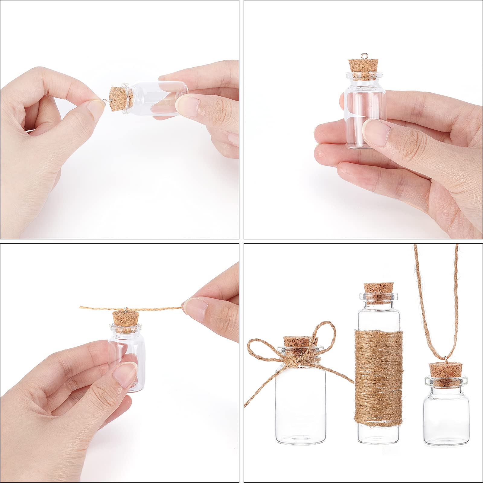 BENECREAT 24 förpackning 11/15/28 ml glasföredragningsglas klara 