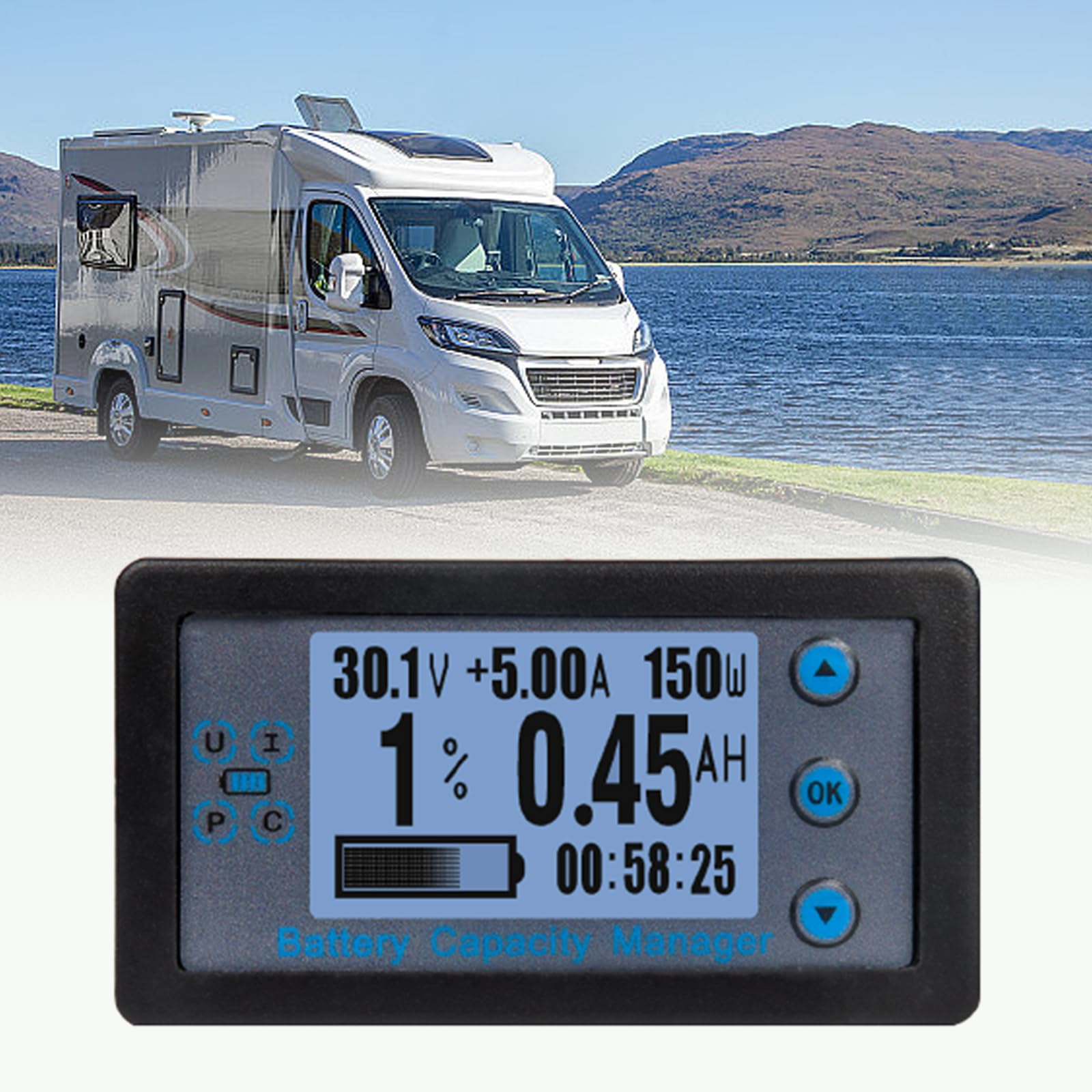Display LCD Voltmetro Amperometro Tester Batteria 8-120V 0-500A Multimetro con Shunt Batteria Auto Coulometro Rilevatore Tester