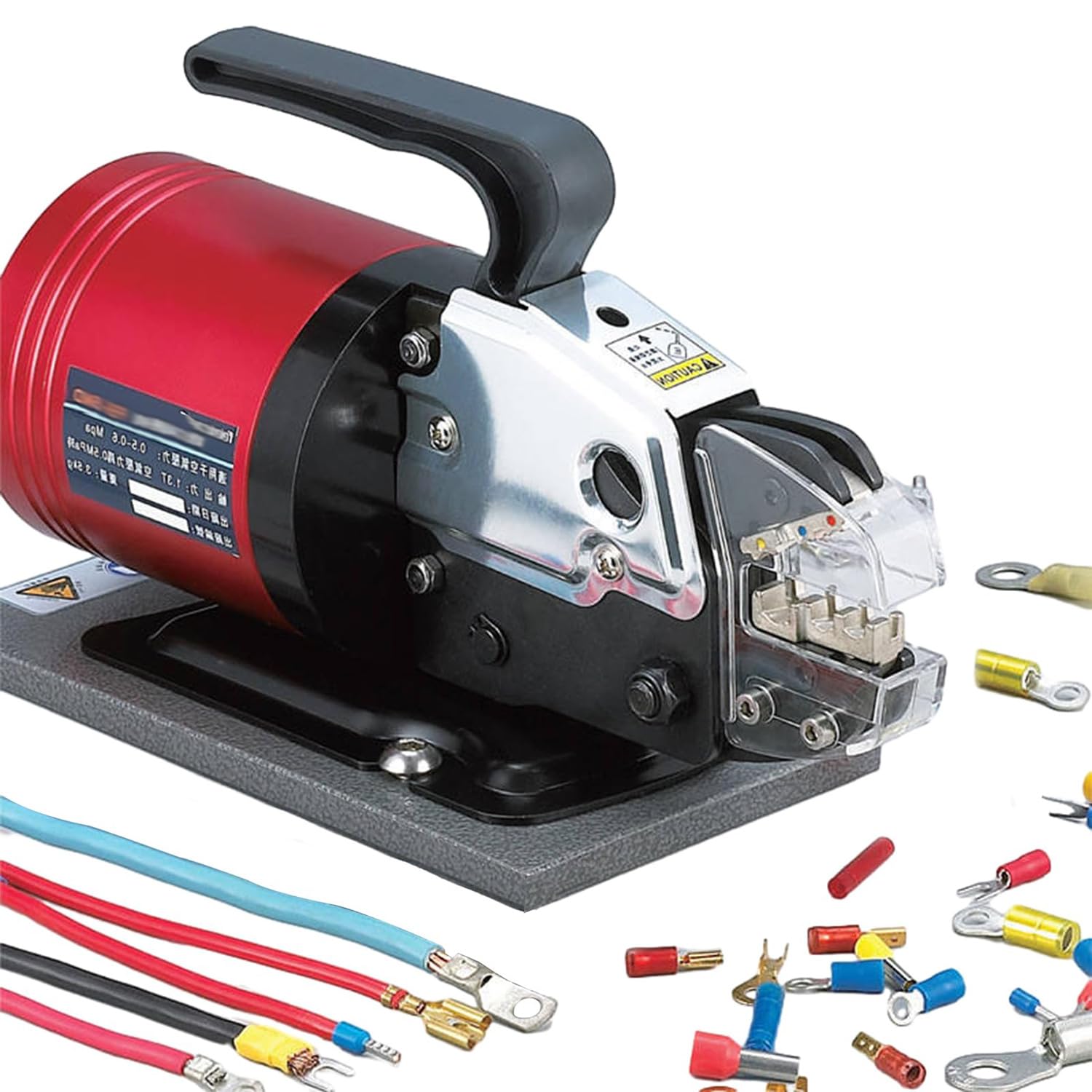 Pinza a crimpare pneumatica Portatile, Pinza per crimpare terminali per Cavi alimentata ad Aria con crimpatura precisa e Aderente 1200 Volte/Ora 1,3 T con regolatore di Pressione da 0,5 MPa
