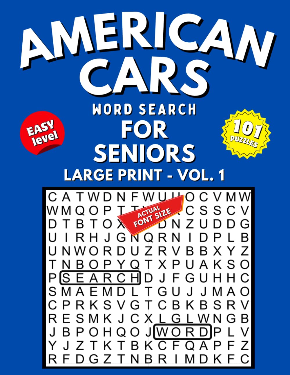 American Cars Word Search: Large Print Easy Puzzles for Seniors