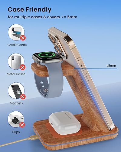 Miniatura 6 de Carga inalámbrica 3 en 1, soporte de cargador inalámbrico para múltiples dispositivos Apple, cargador inalámbrico para iPhone 17 16 15 14 13 12 11
