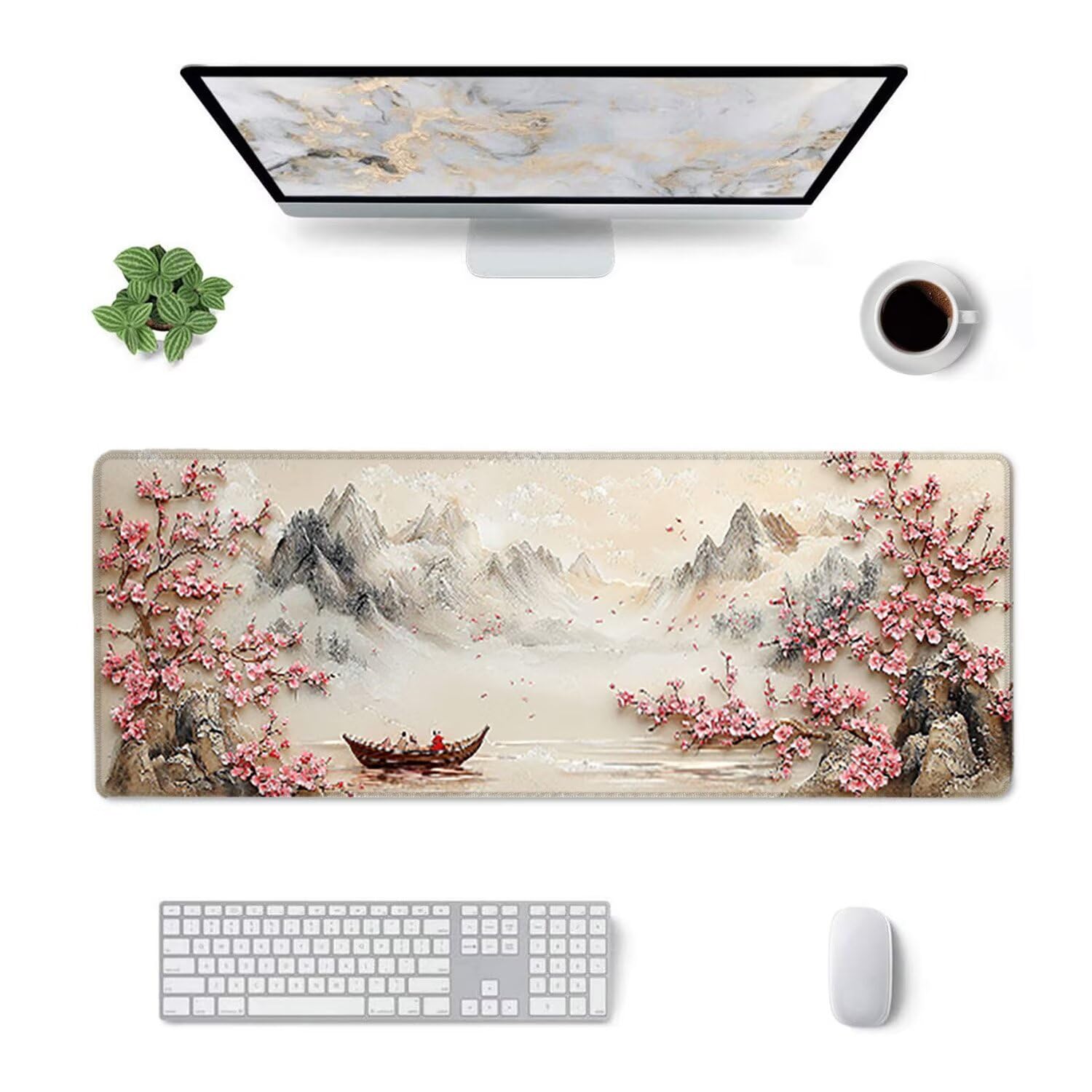 Tappetino per Mouse XXL 1400 x 600 x 3mm Tappetino Mouse Gaming Grande, Mousepad con Base in Gomma Antiscivolo, Tappeto per Tavolo da Gaming per Mouse e Tastiera, Accessori PC (ragazza lupo) V-716