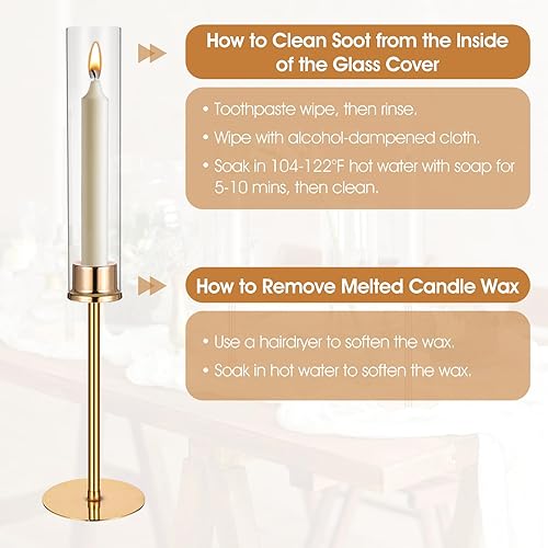 Miniatura 3 de Portavelas de cristal dorado para huracanes, portavelas cónico alto de cristal transparente, centro de mesa, centro de mesa, decoración de boda,