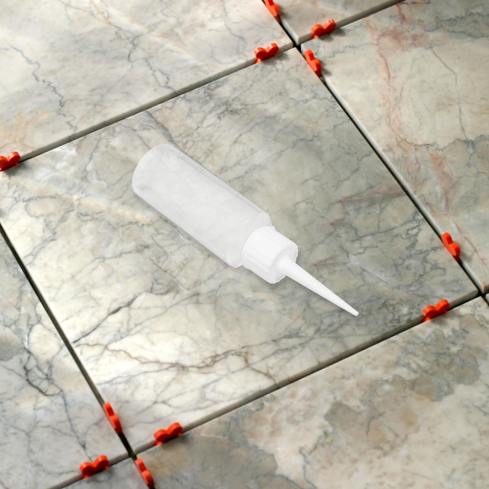 Flacon Distributeur de Liquide 50ml 4 Pièces en Polyéthylène Blanc