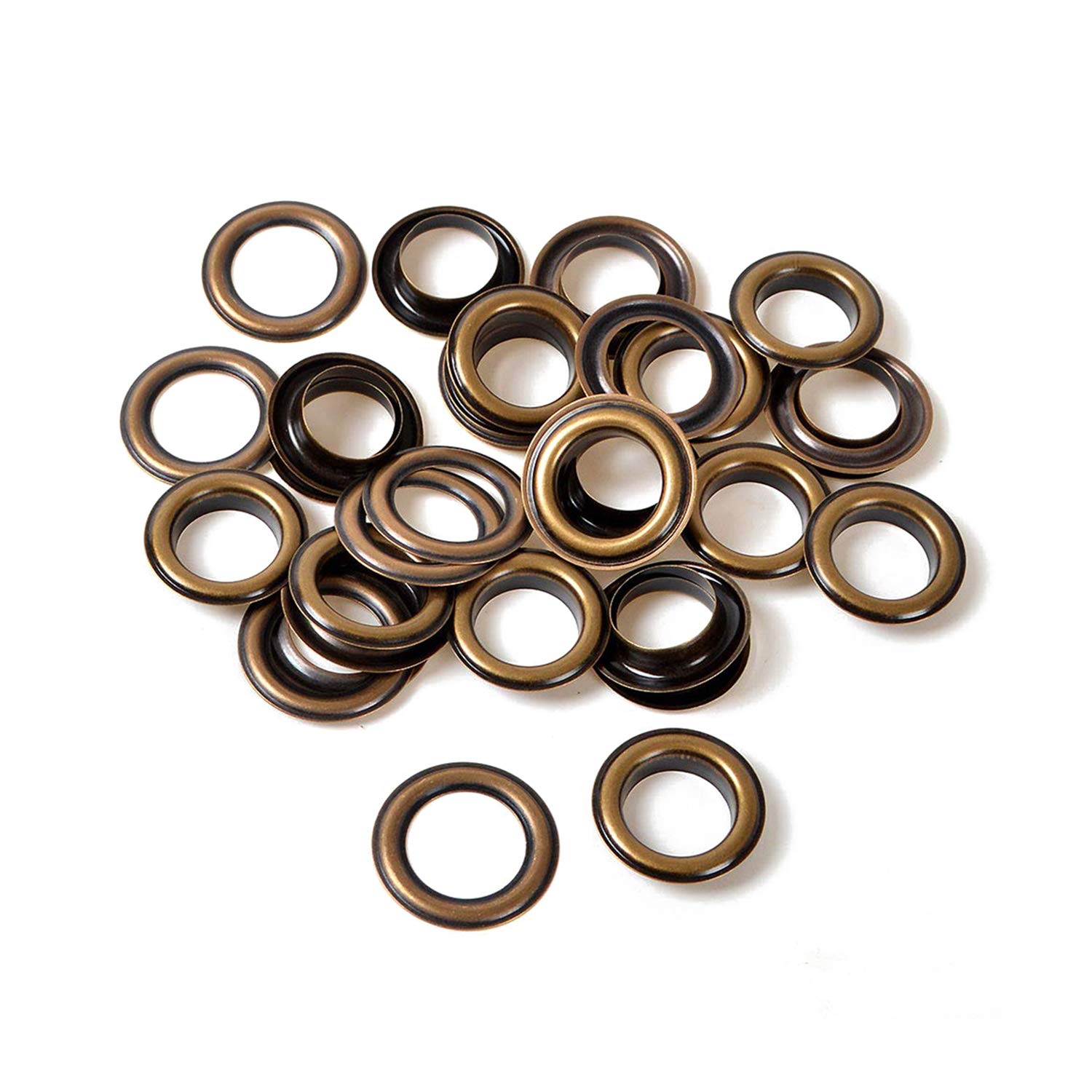 Trimming Shop Bronze 16mm Brass Eyelets Grommets with Washers Rust Proof for Pool Covers, Tarpaulin, Vinyl Banners, Yoga Mat, Art and Craft, DIY Projects, 50pcs