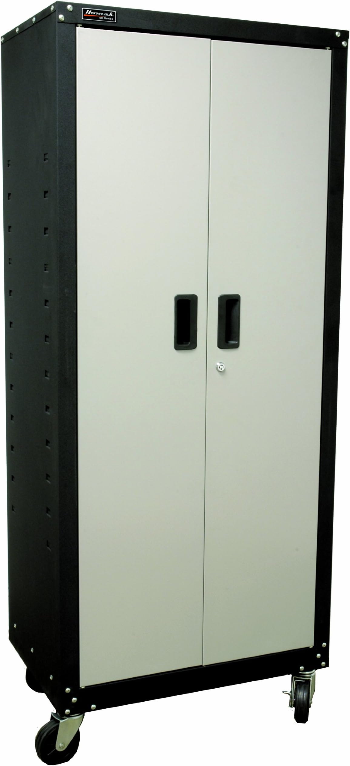 Homak2 Door Tall Mobile Cabinet with 4 Shelves, Steel, GS00765021