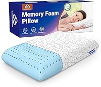 TranquilMoments Memory Foam Bed Pillow for Side, Back & Stomach Sleepers - CertiPUR-US Certified, Washable Cover, Standard Size