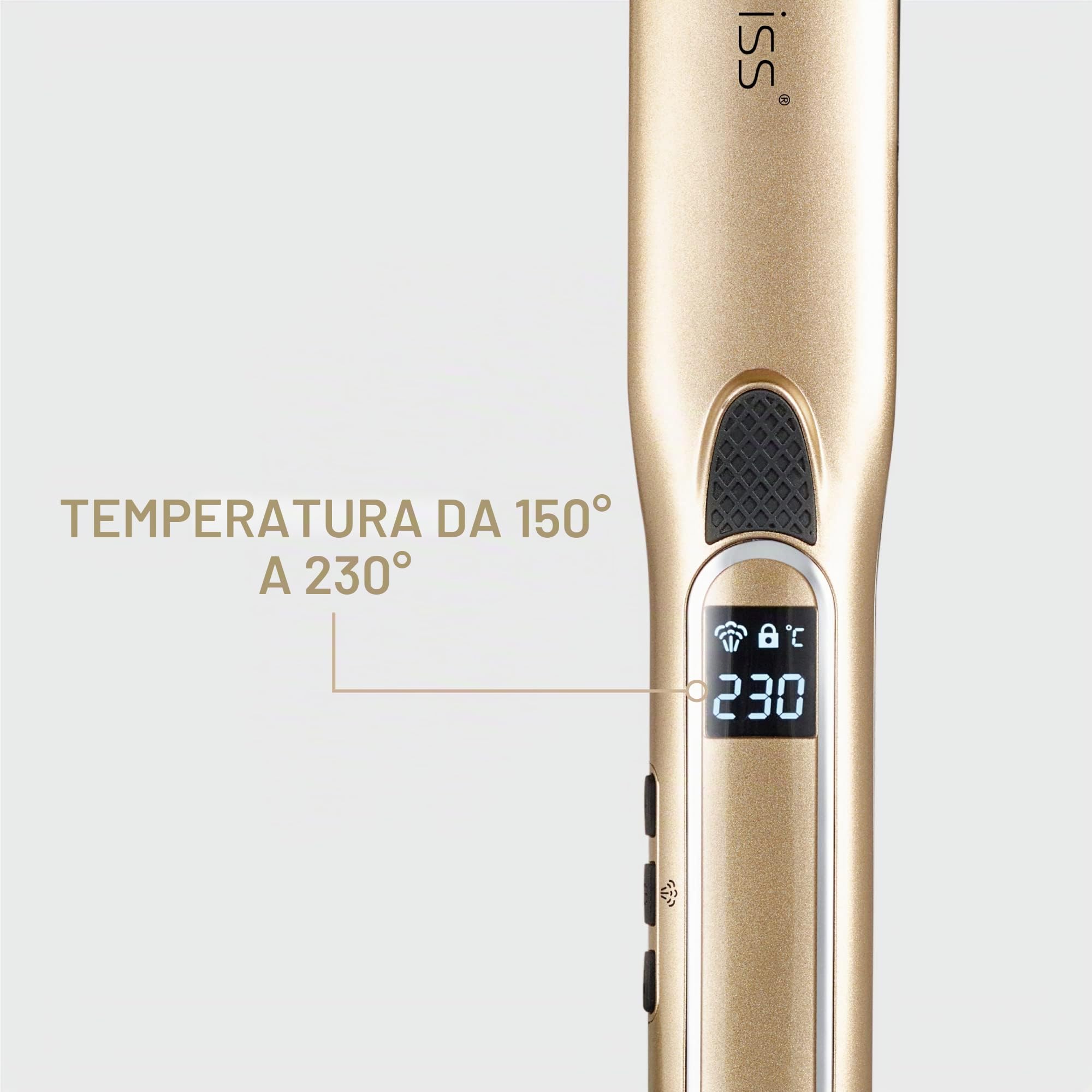 Demeliss - Piastra a vapore Titanium V2.0 - Piastre galleggianti sottili, leggere ed ergonomiche - Vapore ultra potente - Ferro a vapore 2 in 1 lisciatore/arricciatore - Tutti i tipi di capelli
